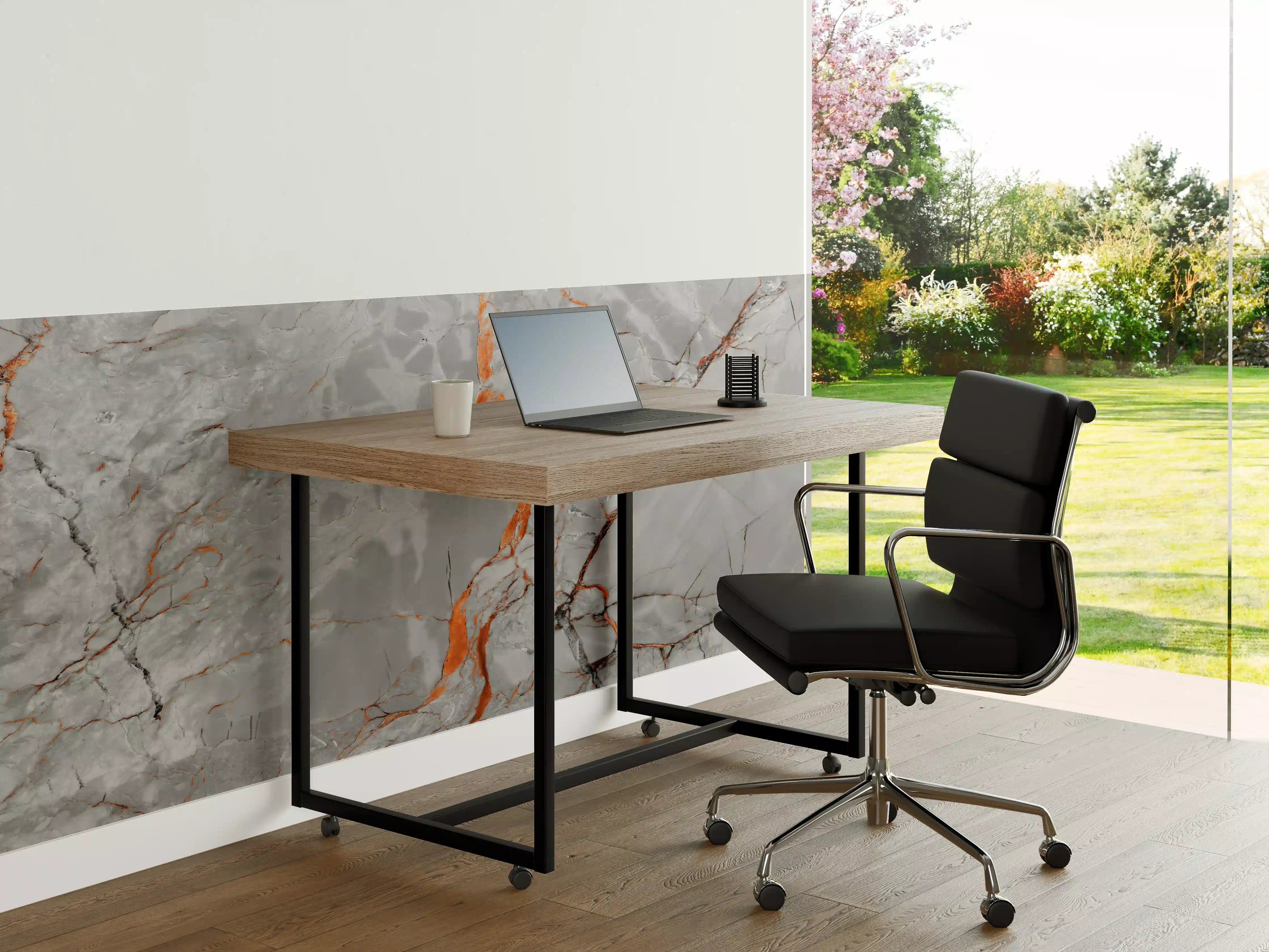 Büro Wandgestaltung - Orange-Weiß natürliche Marmortextur