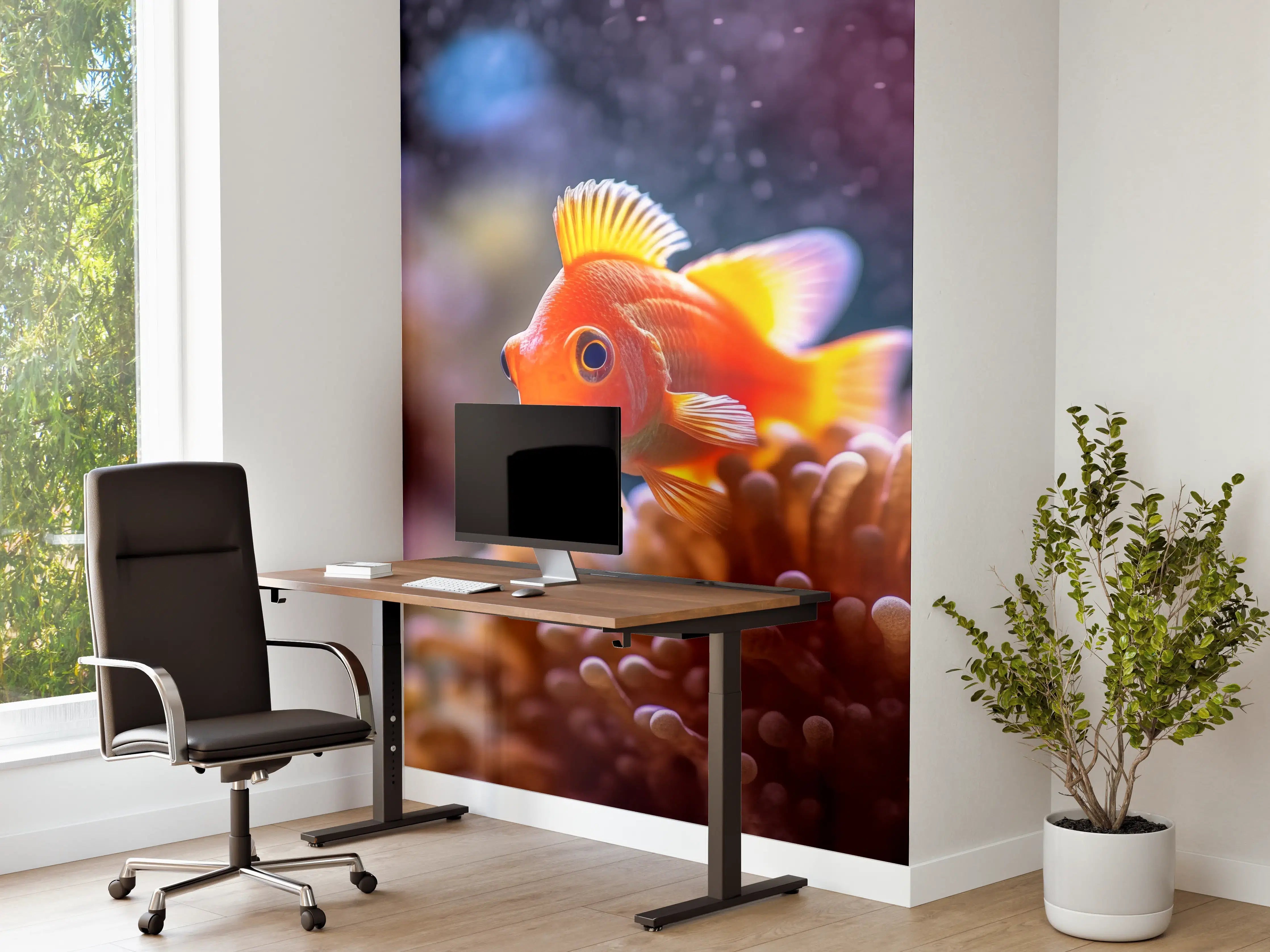 Büro Wandgestaltung - Oranger Anemonenfisch im Korallenriff