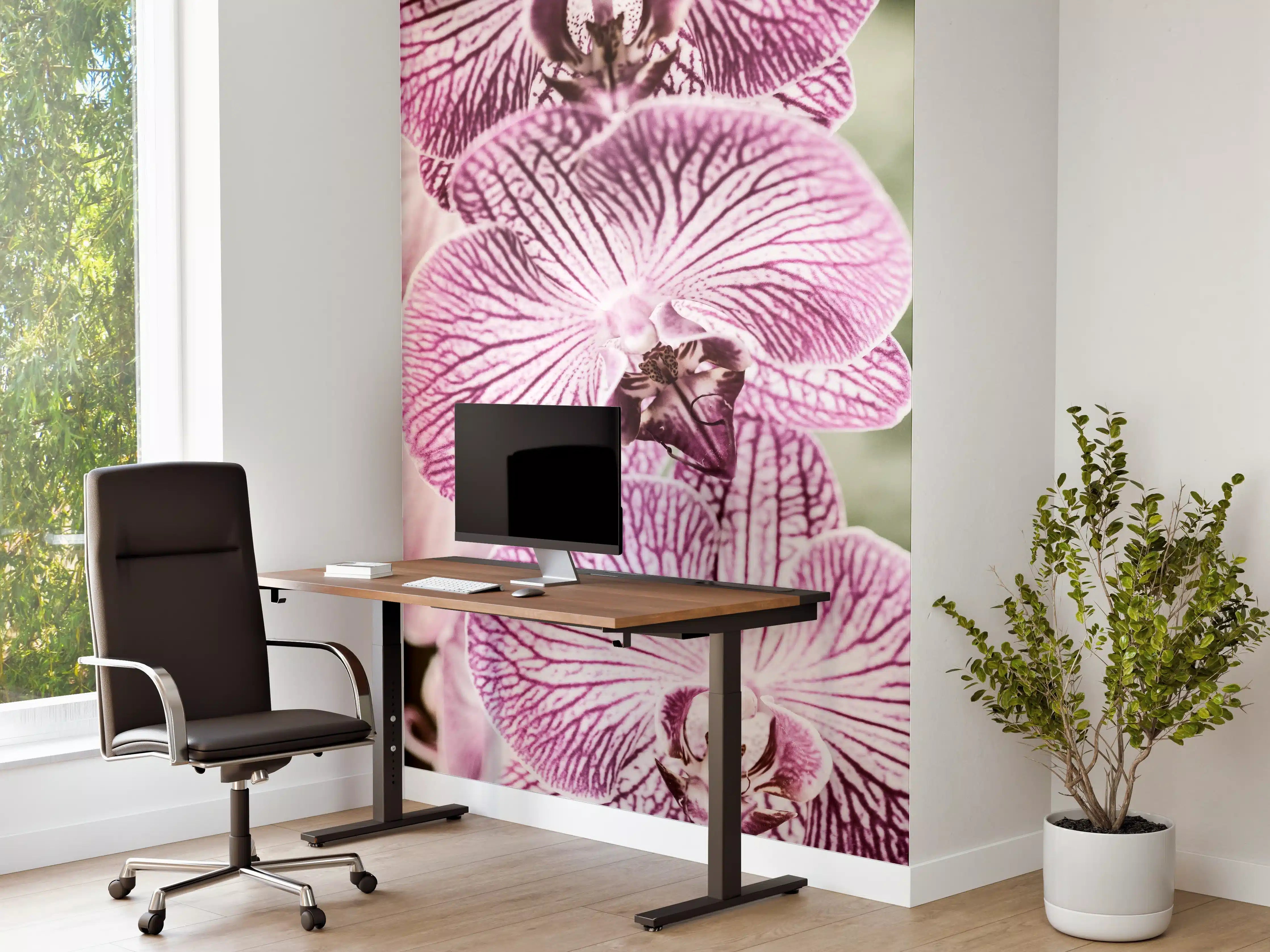 Büro Wandgestaltung - Orchideen Makro Pink-Lila