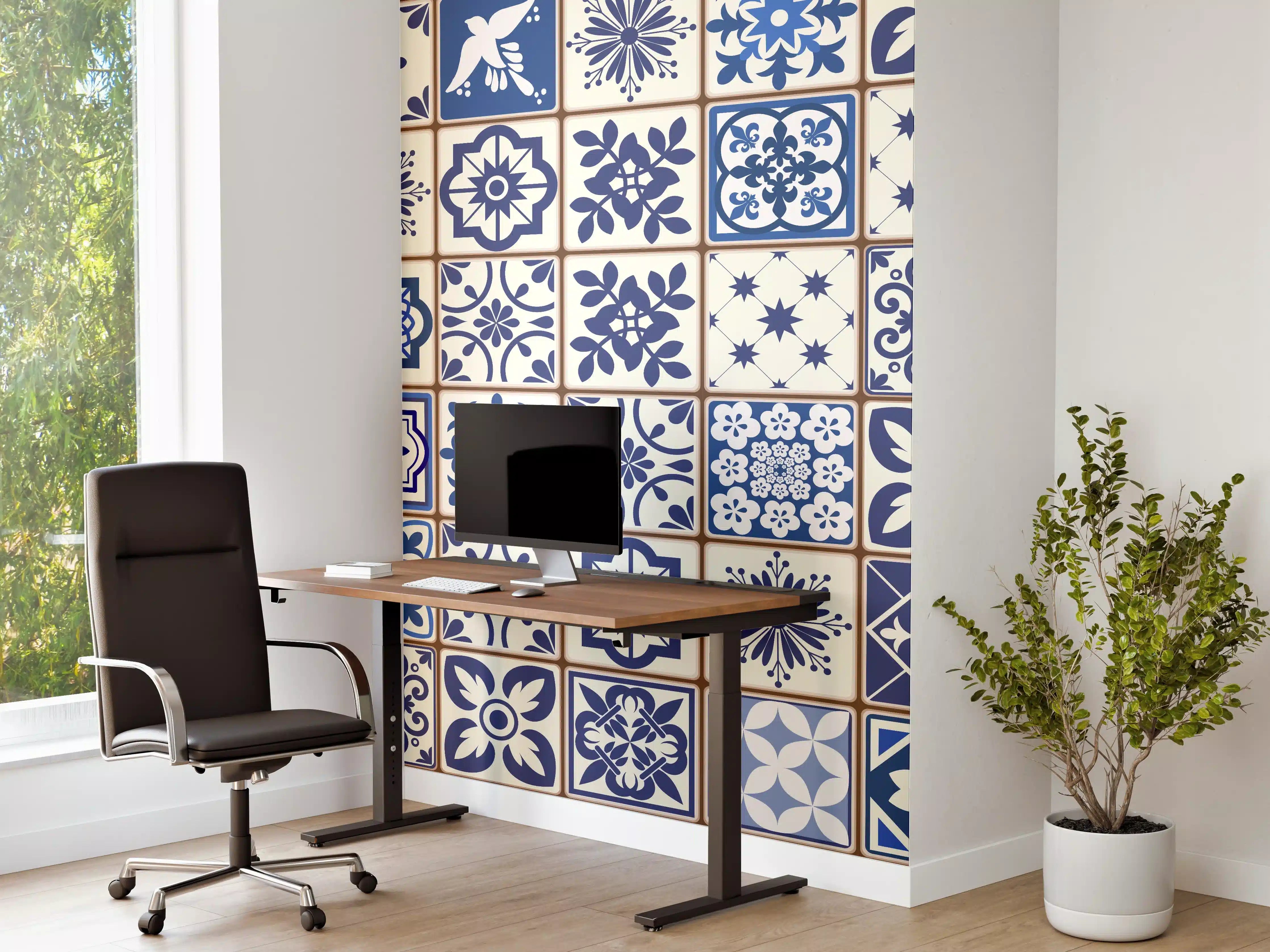 Büro Wandgestaltung - Orientalische blaue Fliesen