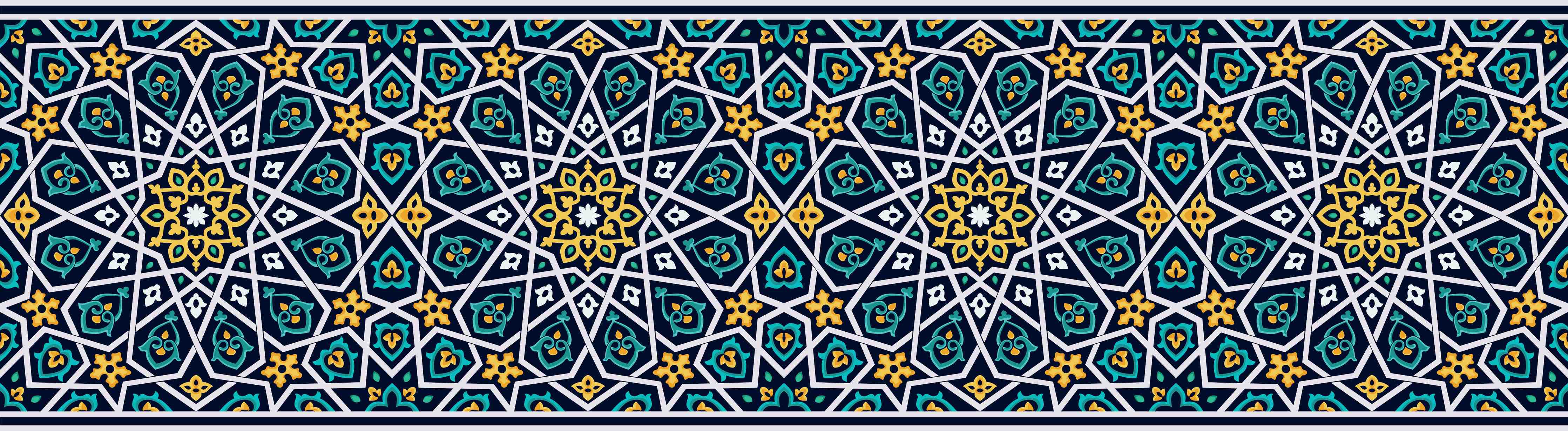 Büro Wandgestaltung-Orientalisches Fliesenmuster Blau