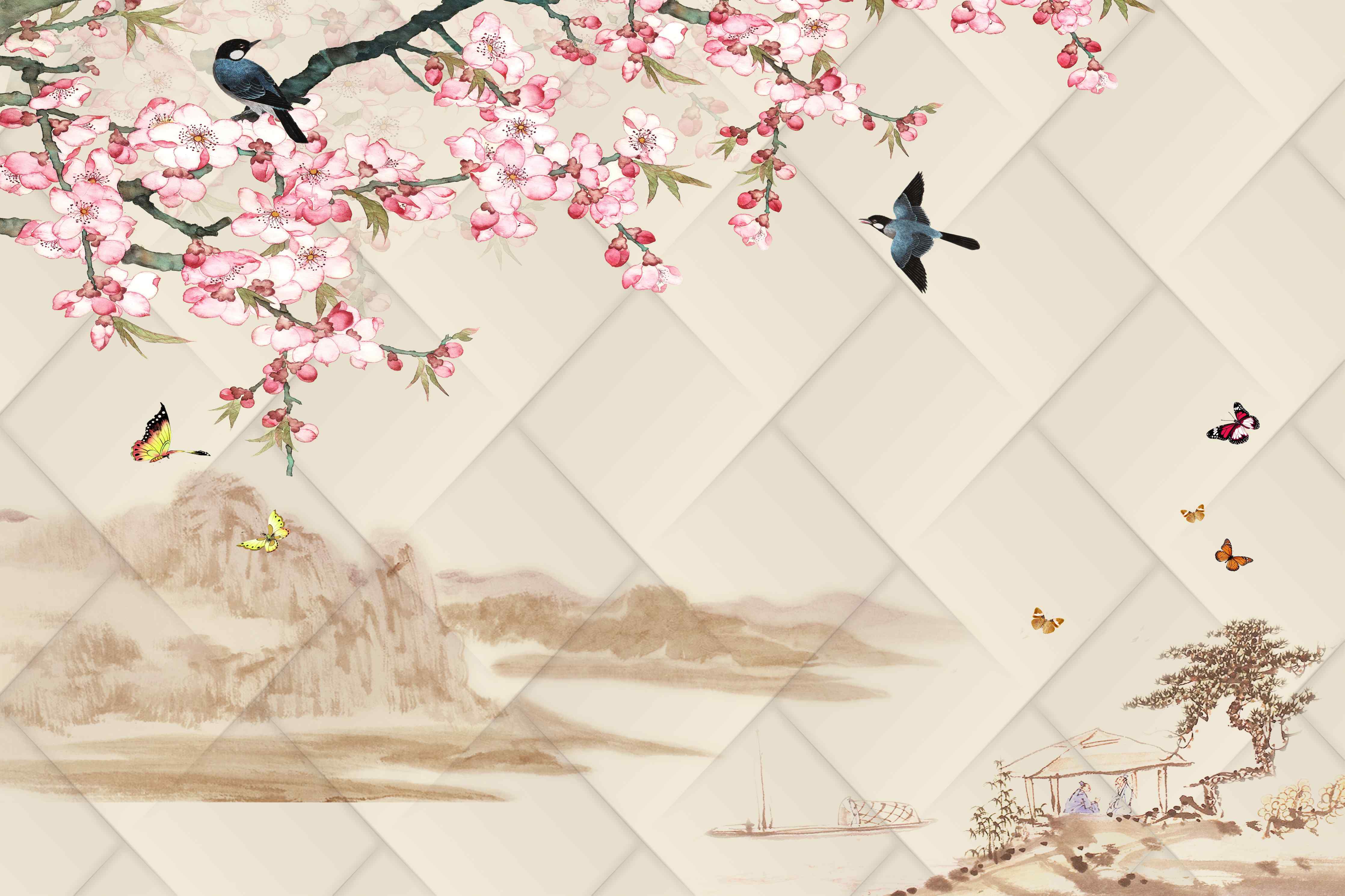 Büro Wandgestaltung-Orientalisches Motiv - Frühling