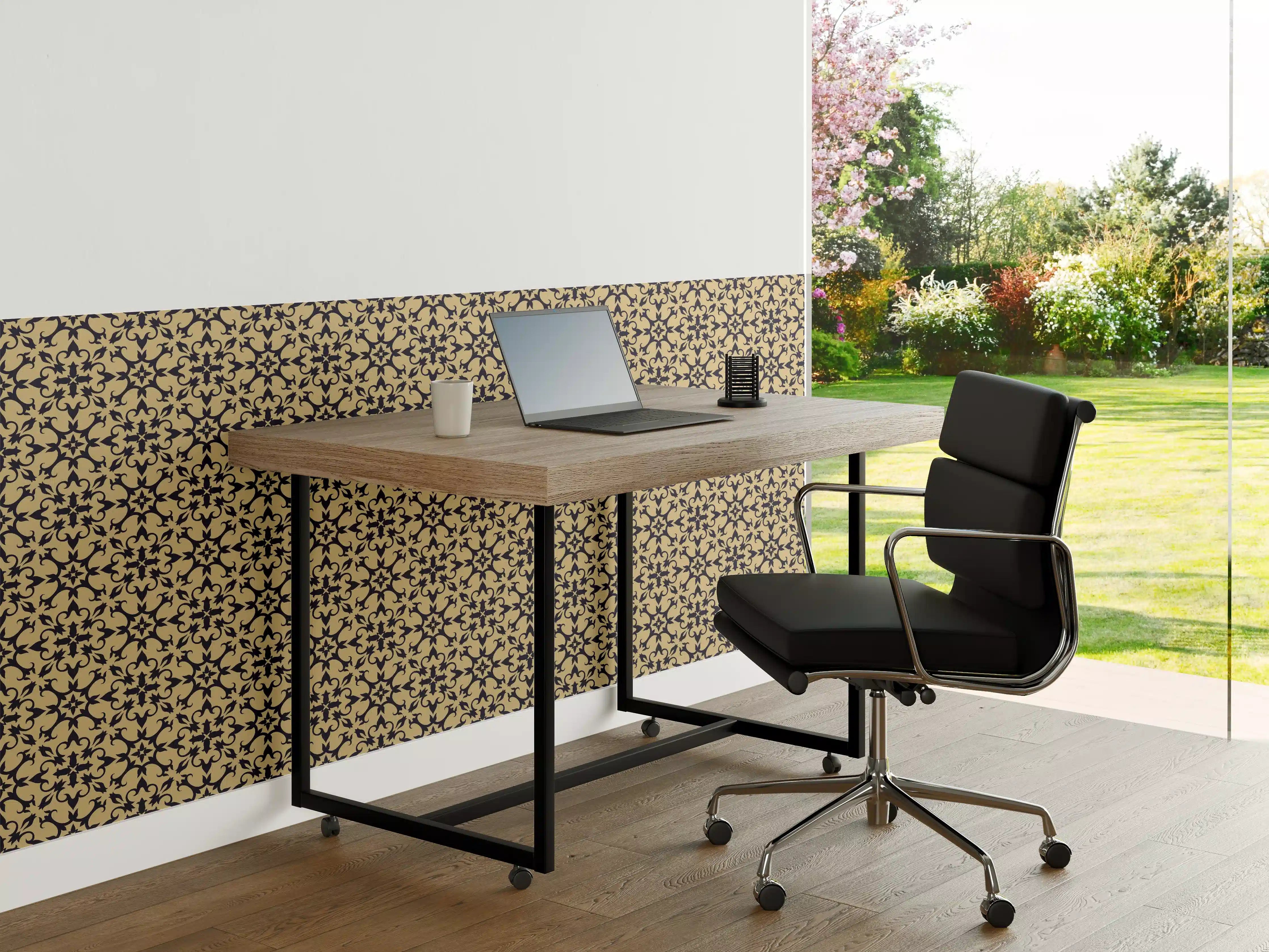 Büro Wandgestaltung - Ornamentales Beige-Muster