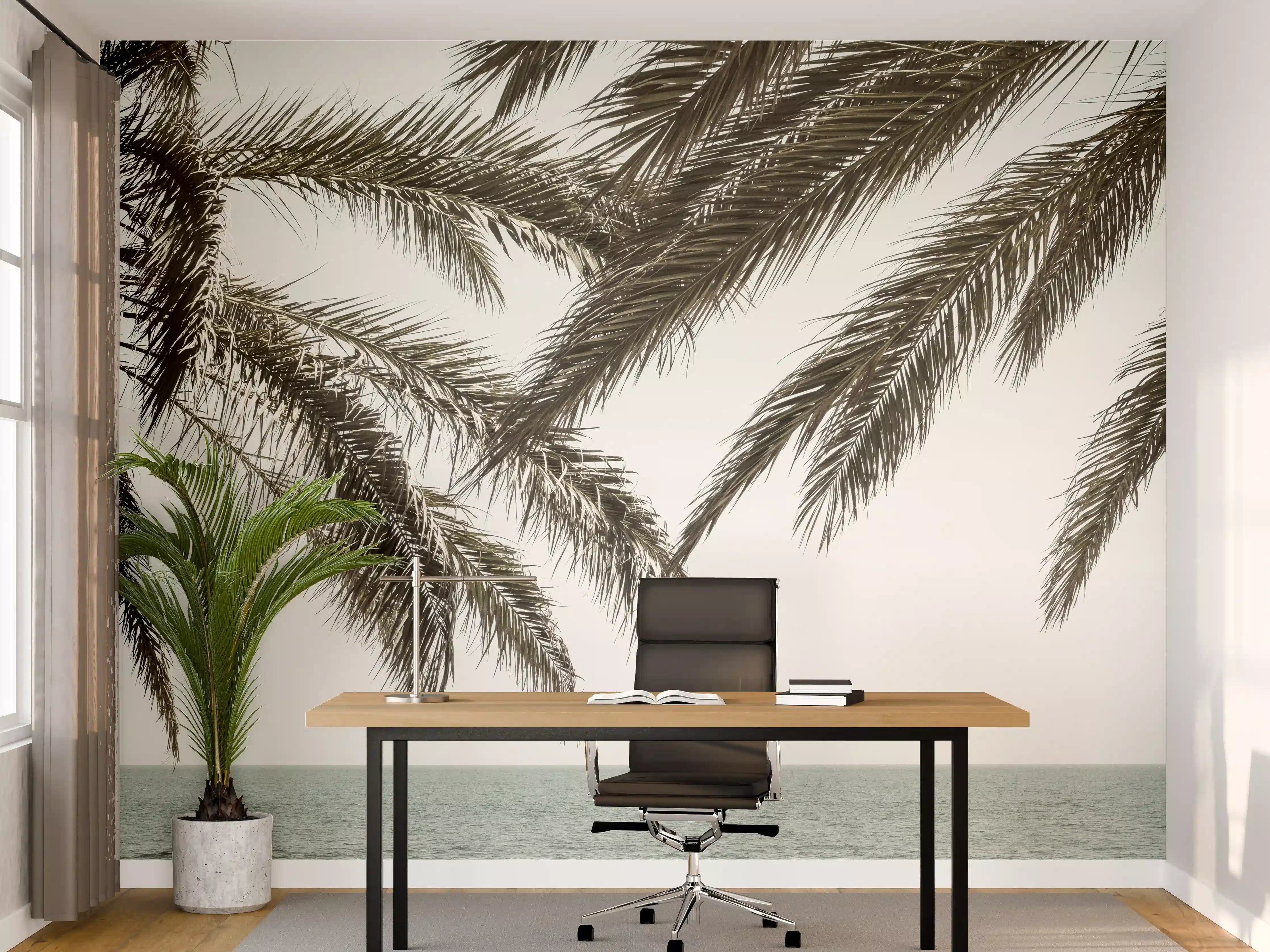 Büro Wandgestaltung - Palmen an der Küste