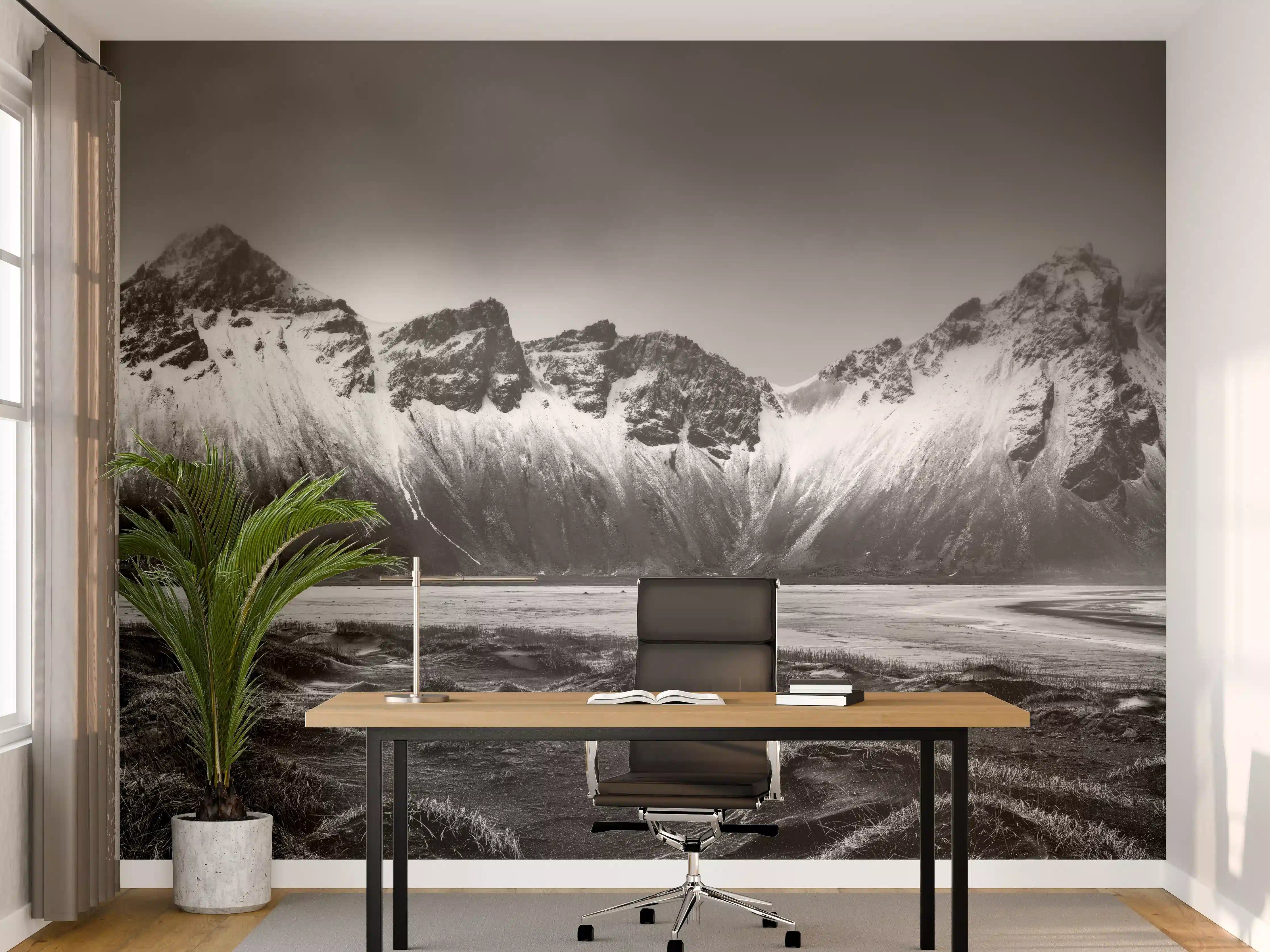 Büro Wandgestaltung - Panorama - Bergkette Vestrahorn