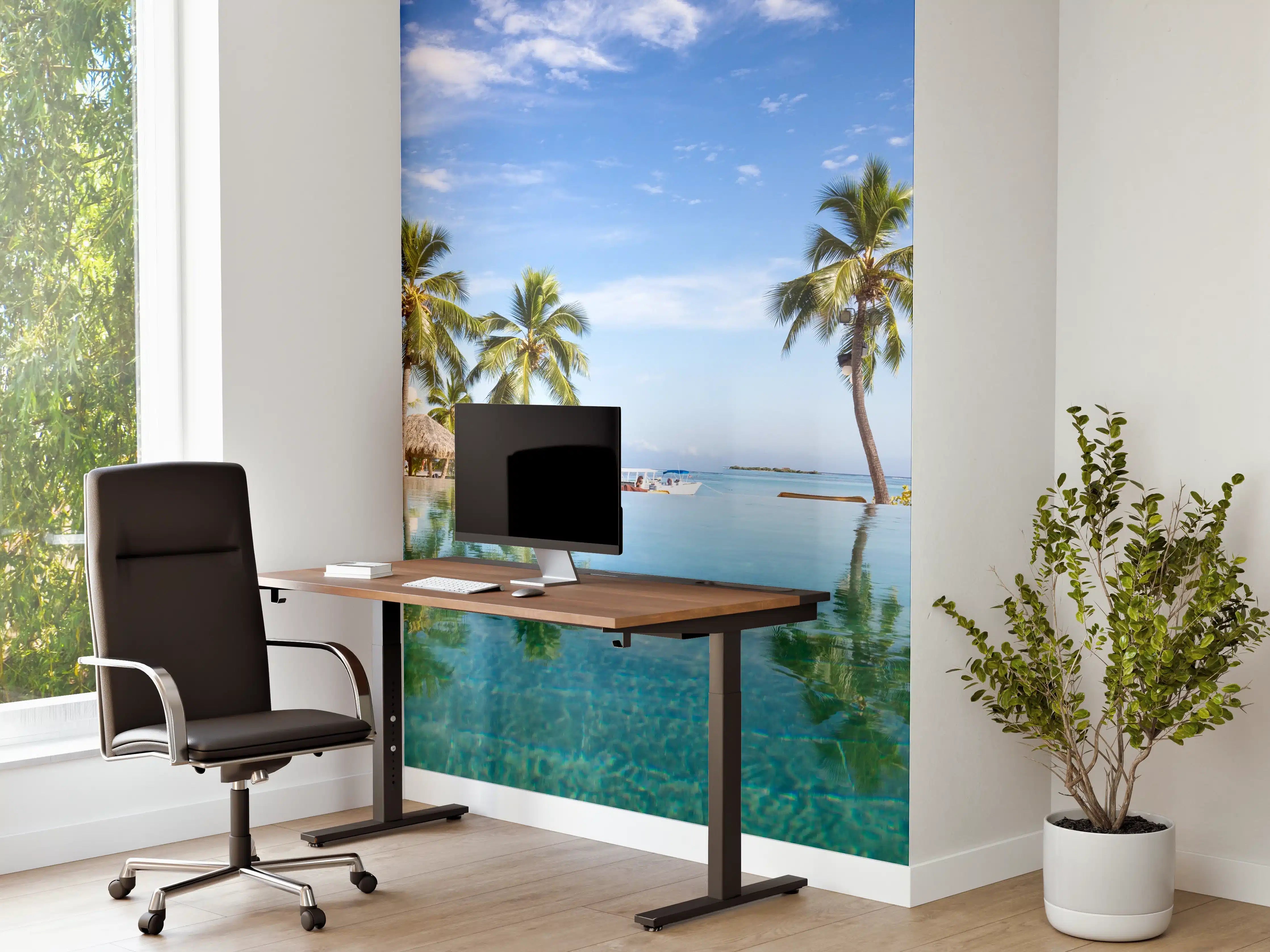 Büro Wandgestaltung - Panorama-Pool in der Karibik