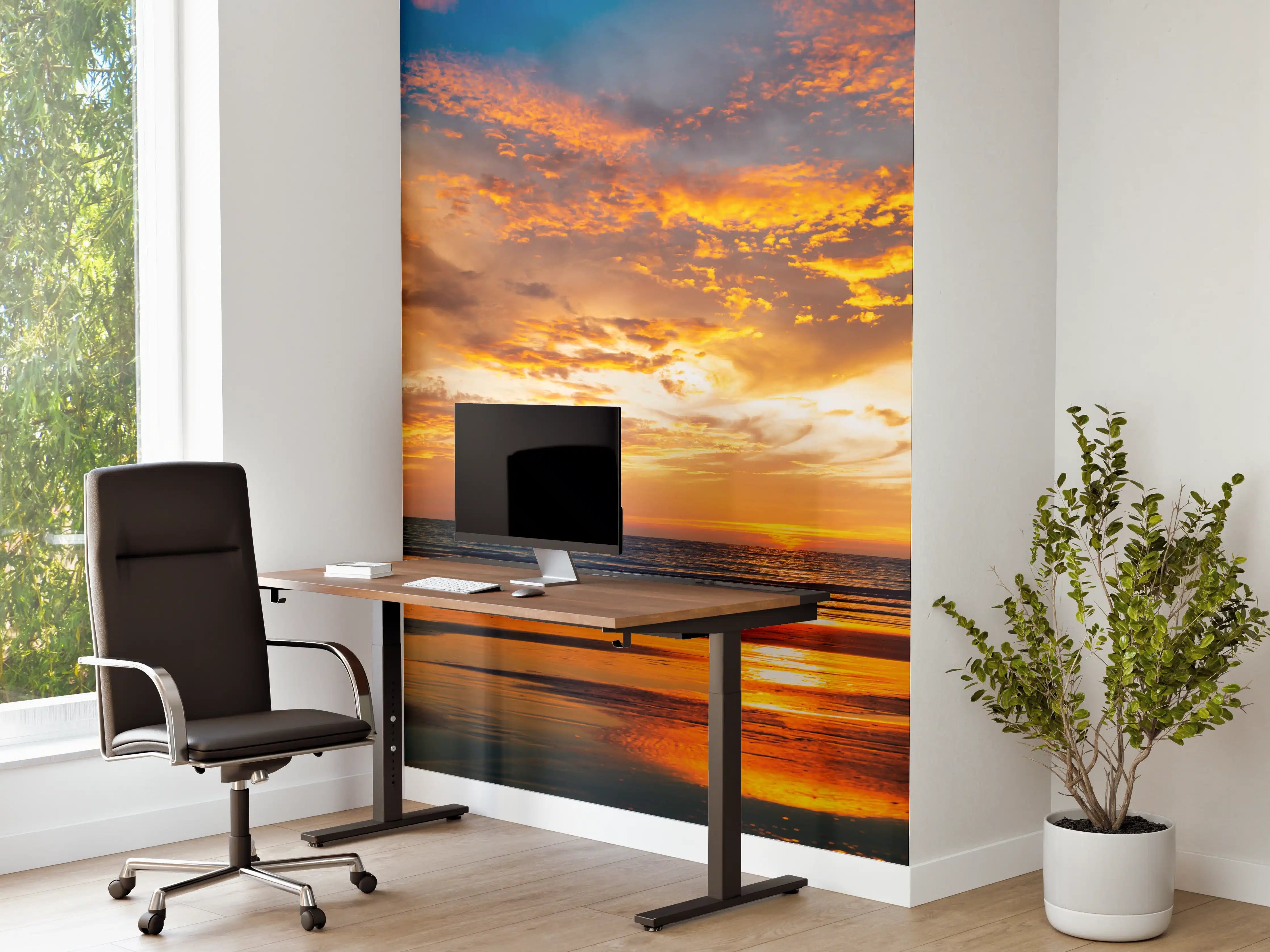 Büro Wandgestaltung - Panorama Sonnenuntergang am Meer
