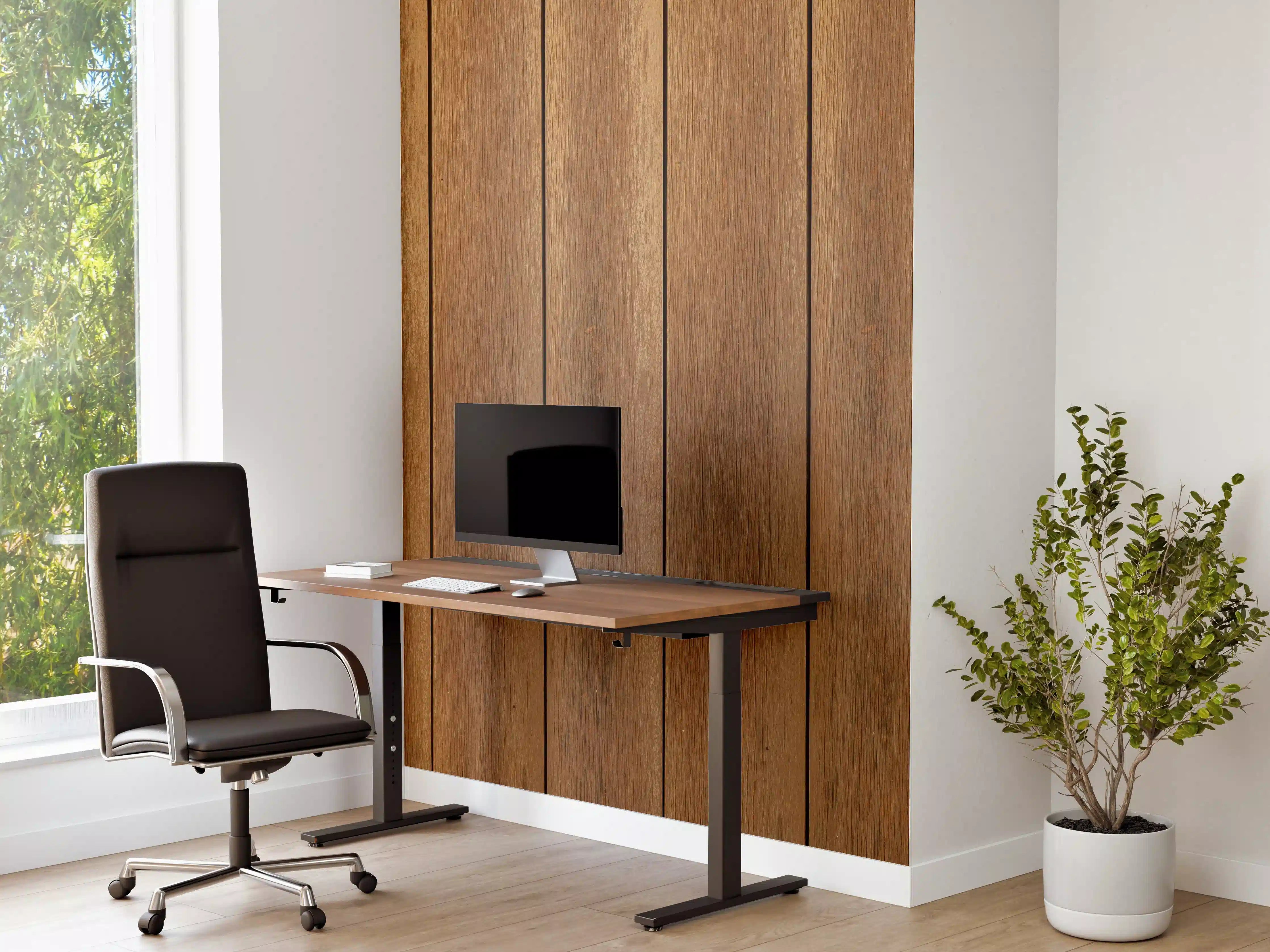 Büro Wandgestaltung - Panorama der braunen Vintage Holzwand