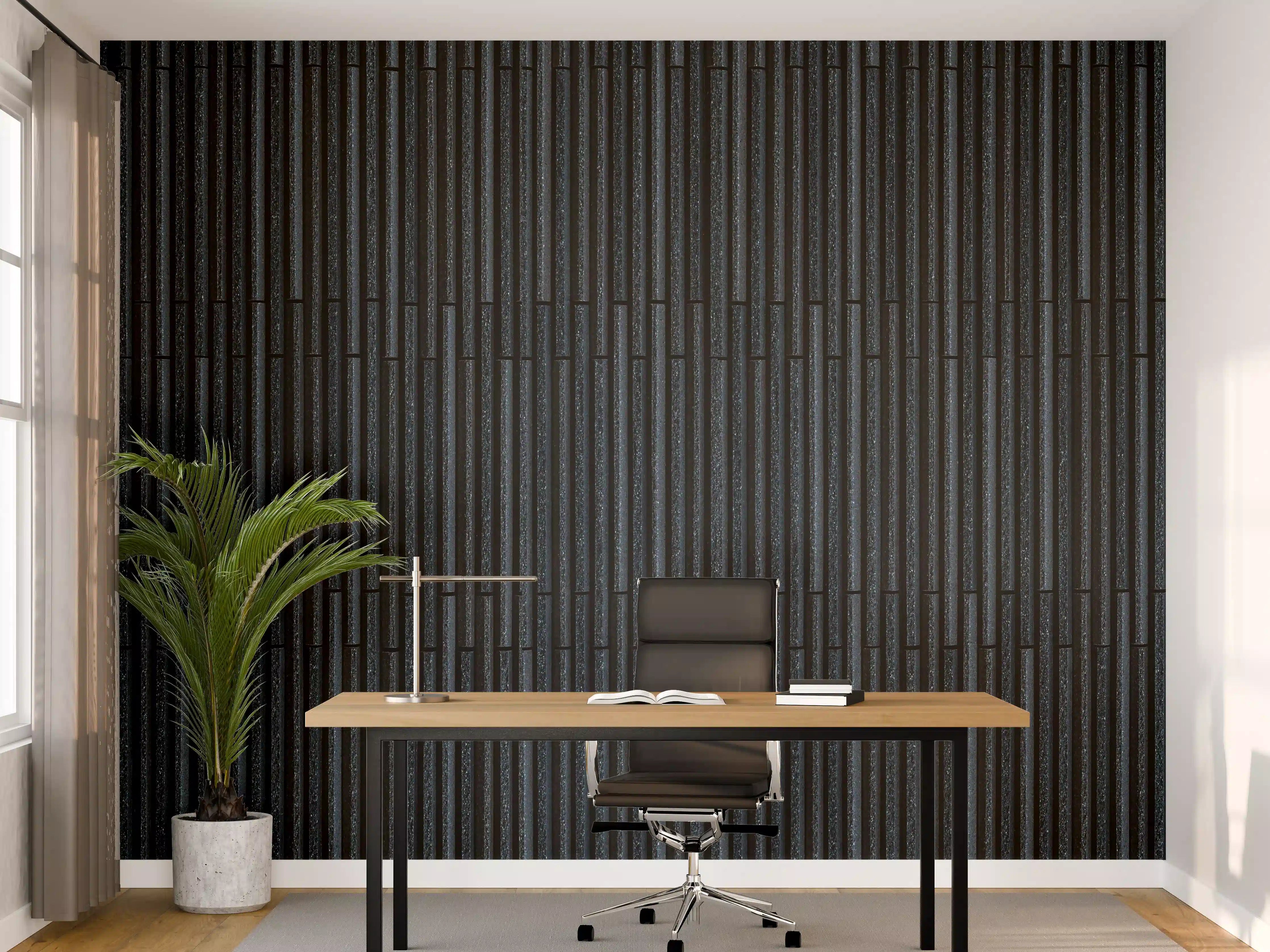Büro Wandgestaltung - Panorama von dunklem Granitblock