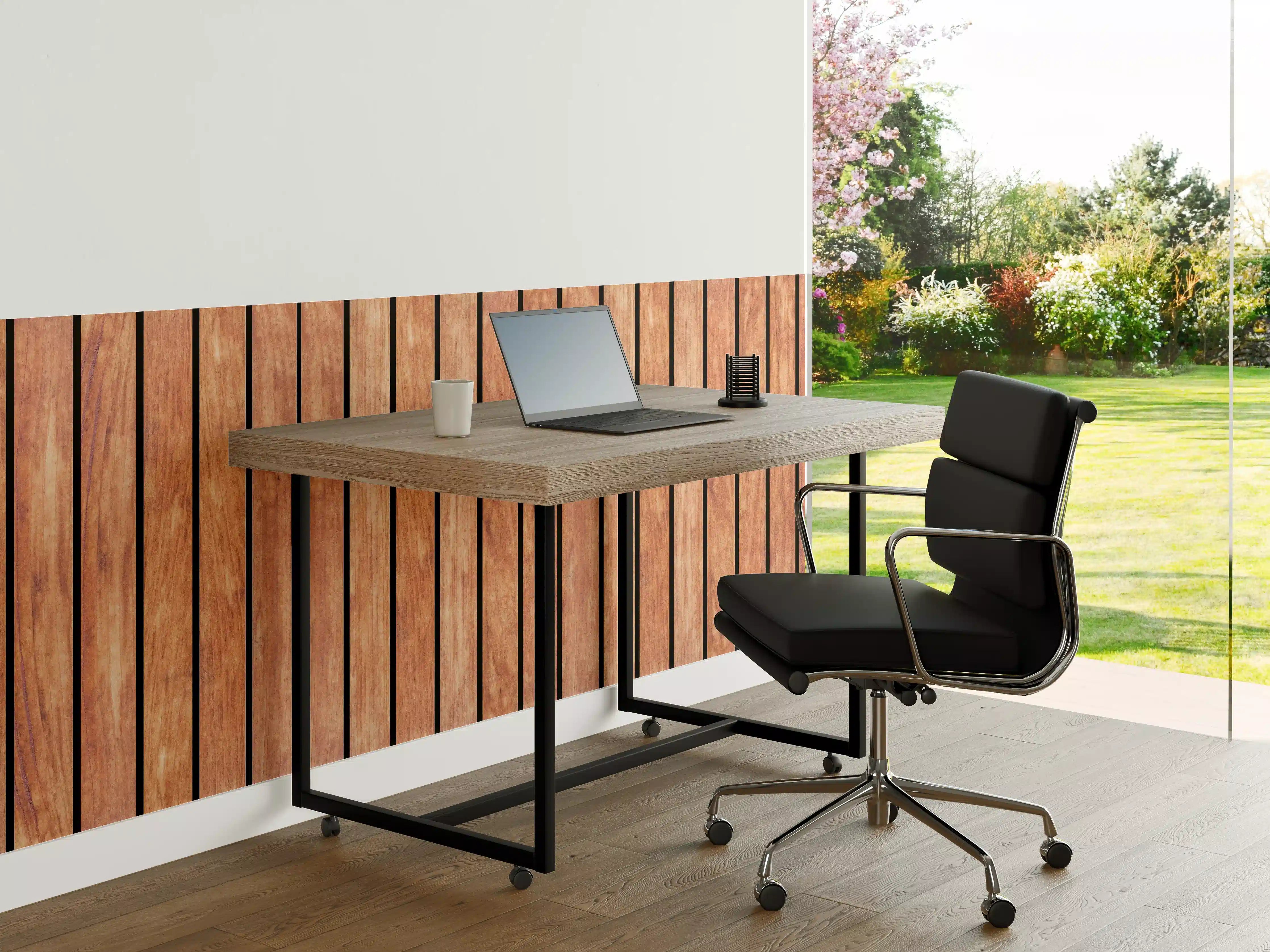 Büro Wandgestaltung - Panorama von hellen Holzplanken