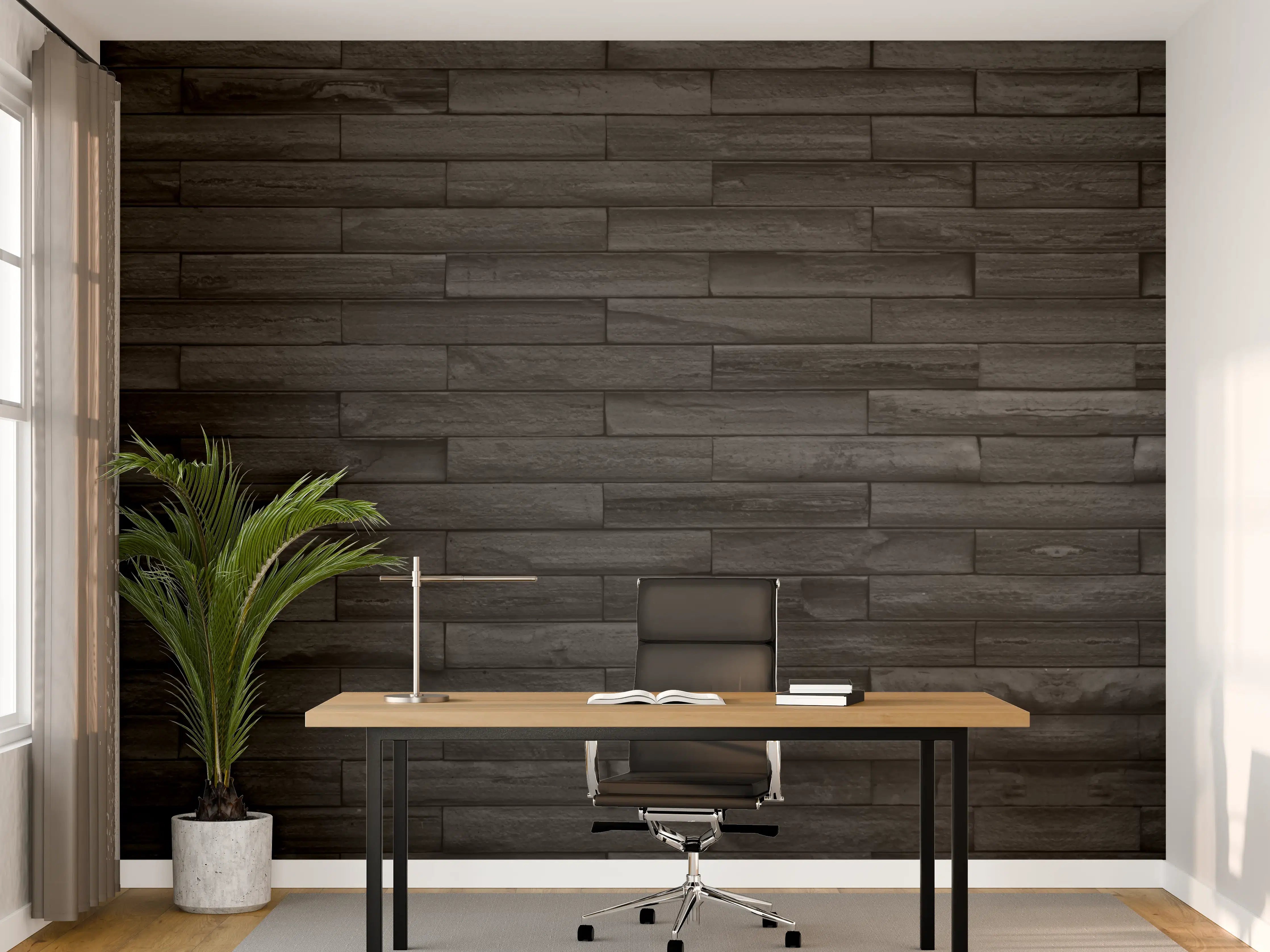 Büro Wandgestaltung - Panorama von schwarze Backsteinmauer