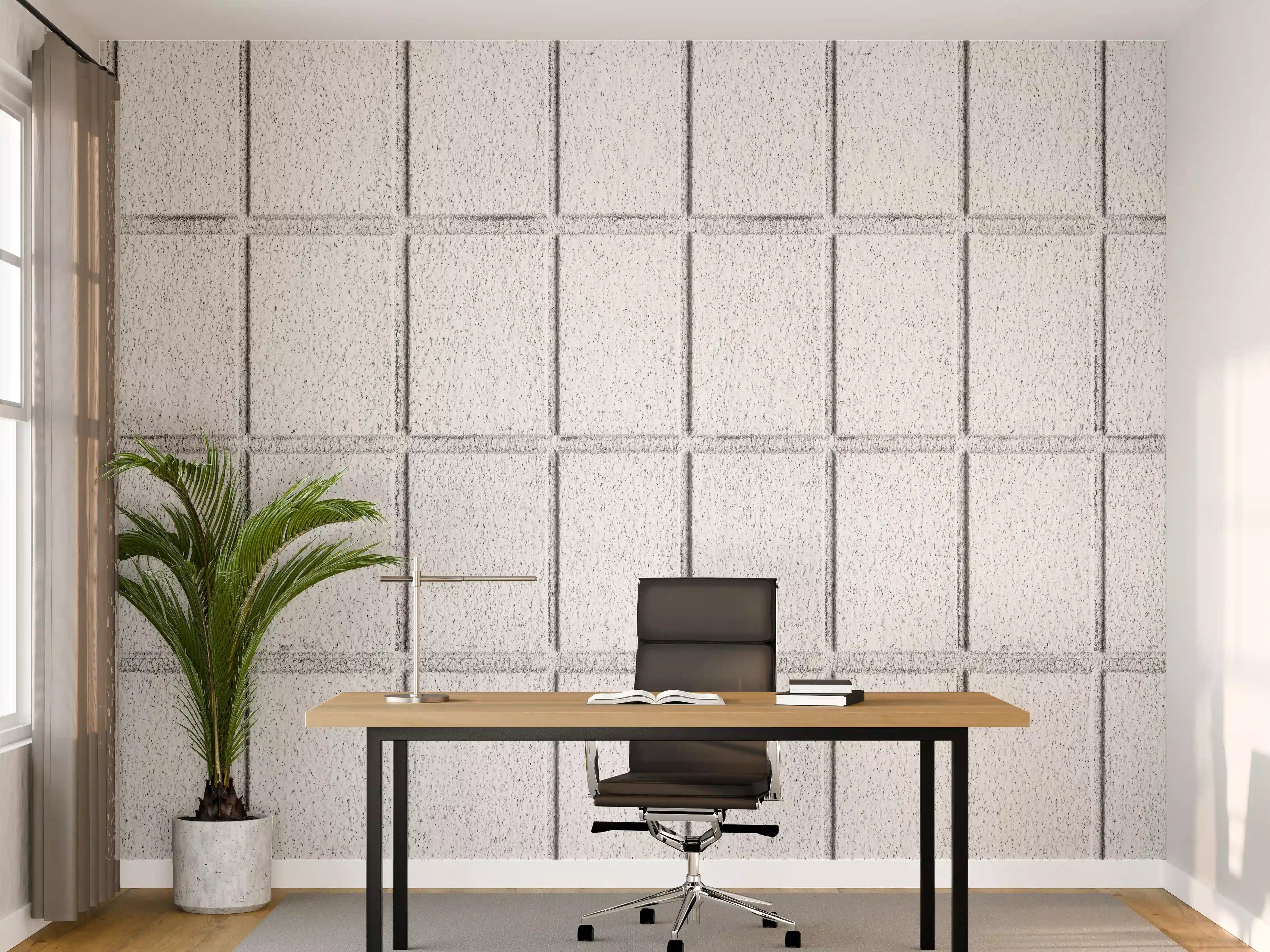 Büro Wandgestaltung - Panorama von weißem Betonblock Wand