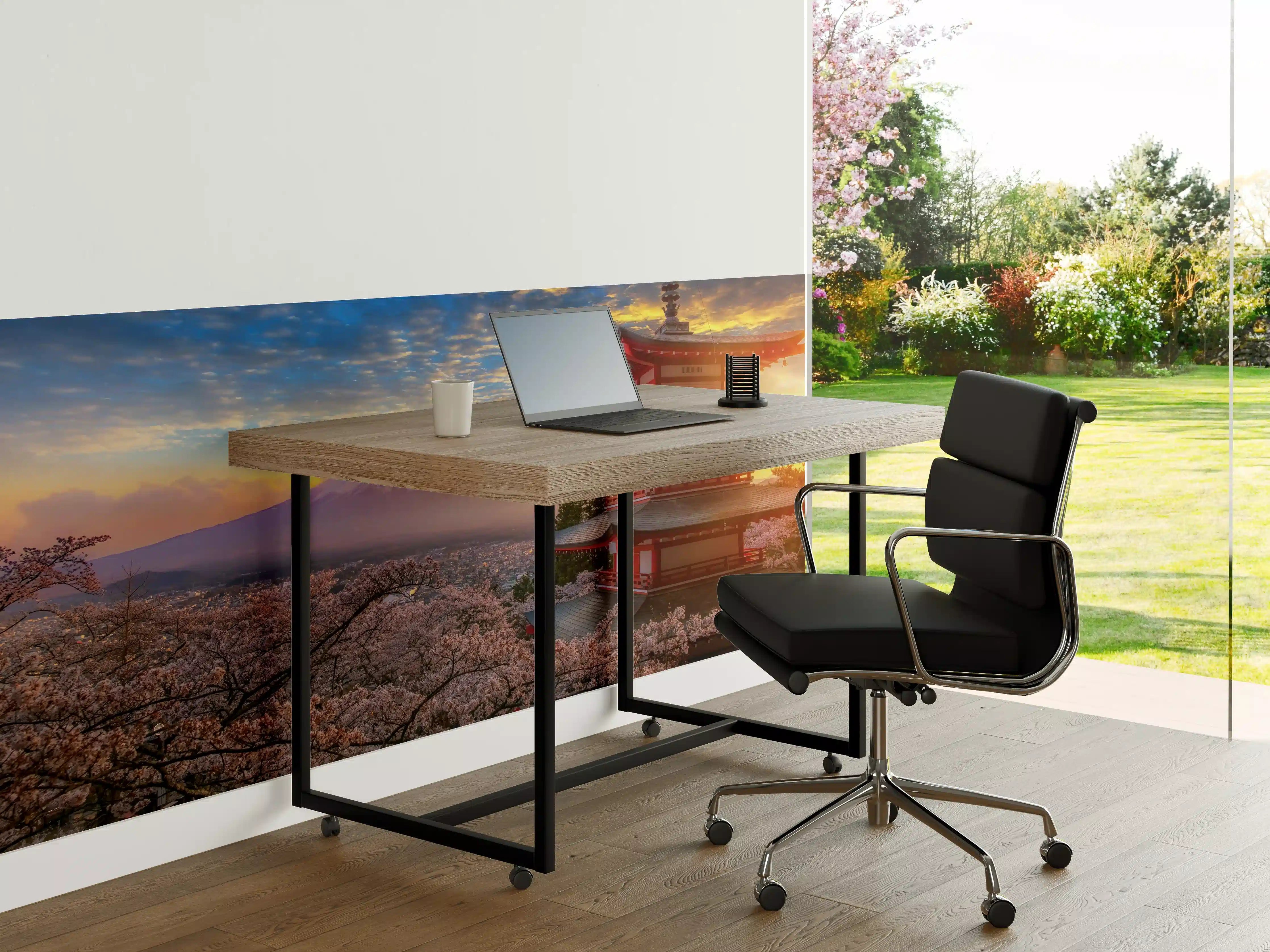 Büro Wandgestaltung - Panoramablick auf Fujiyoshida Sonnenuntergang