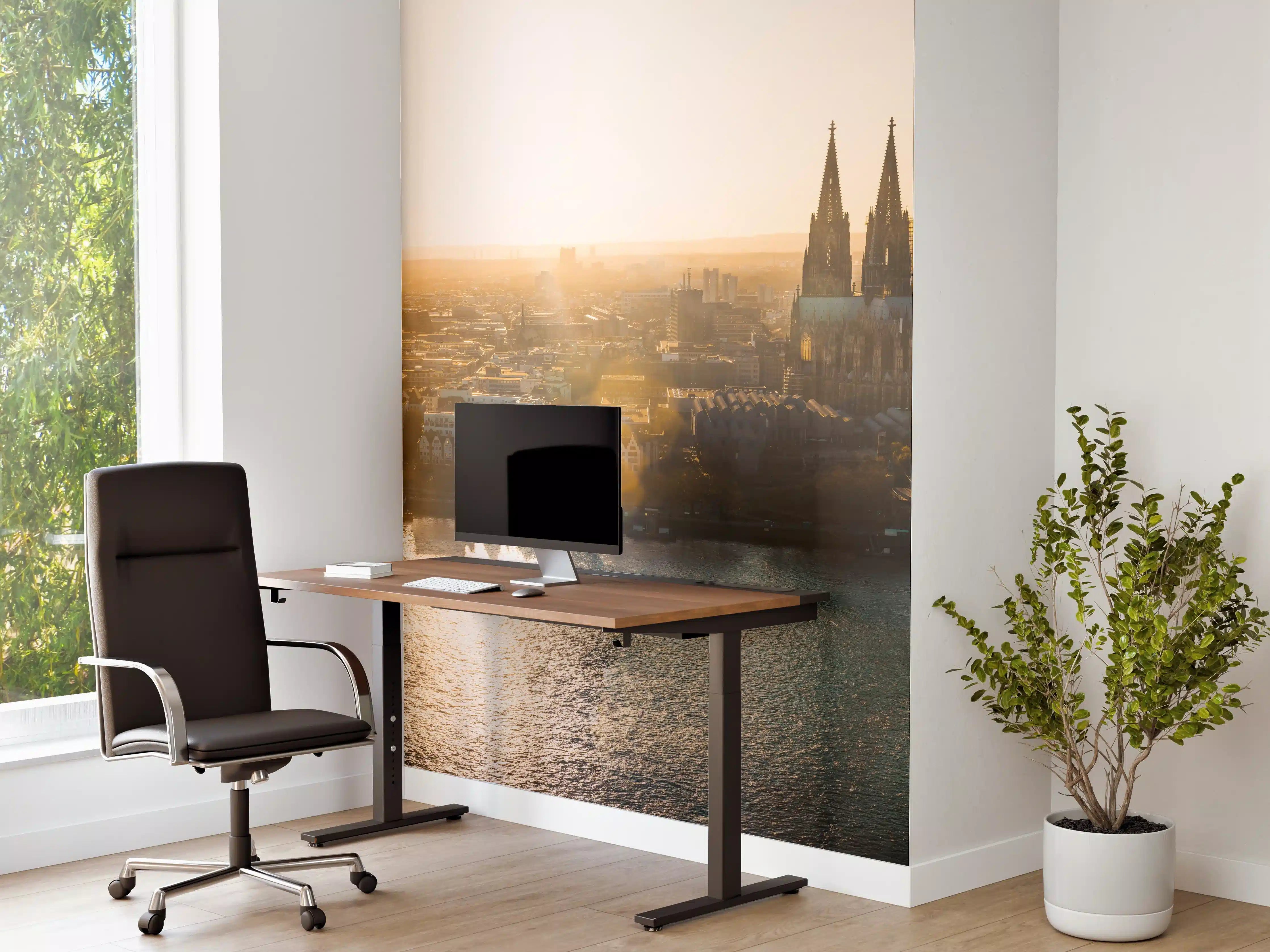 Büro Wandgestaltung - Panoramablick auf Köln bei Sonnenaufgang