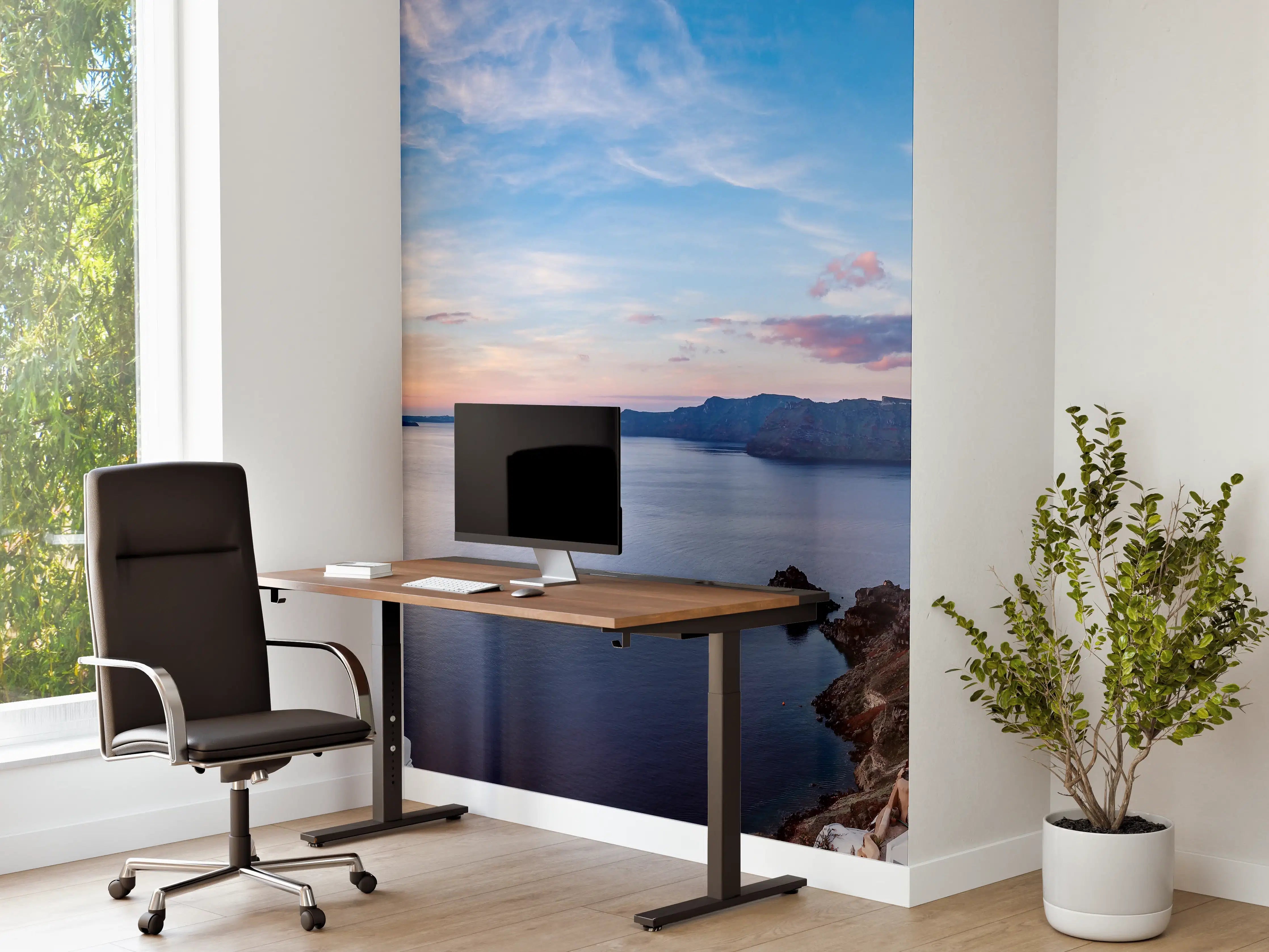 Büro Wandgestaltung - Panoramablick der Insel Santorin - Griechenland