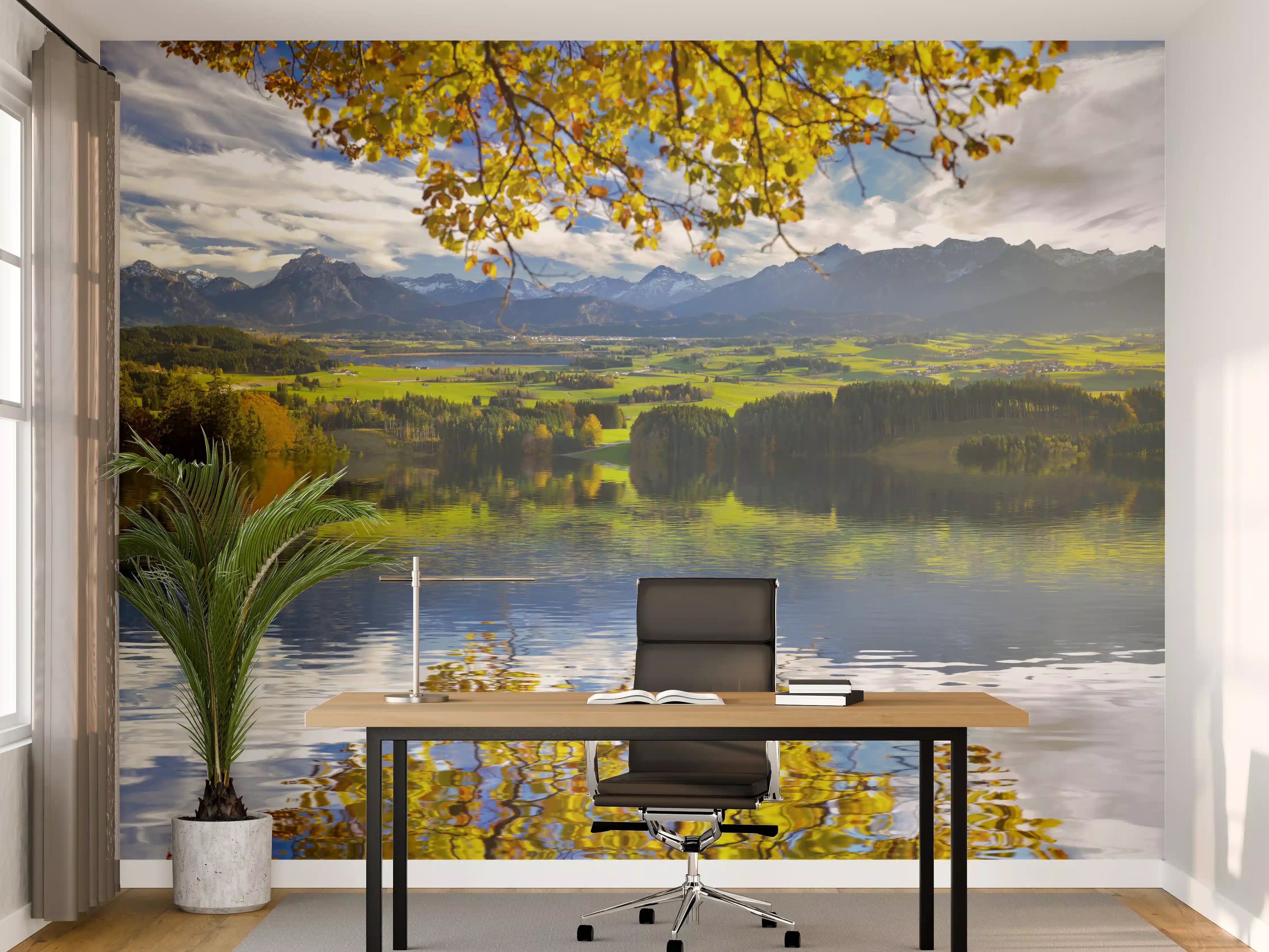 Büro Wandgestaltung - Panoramalandschaft in Bayern im Herbst