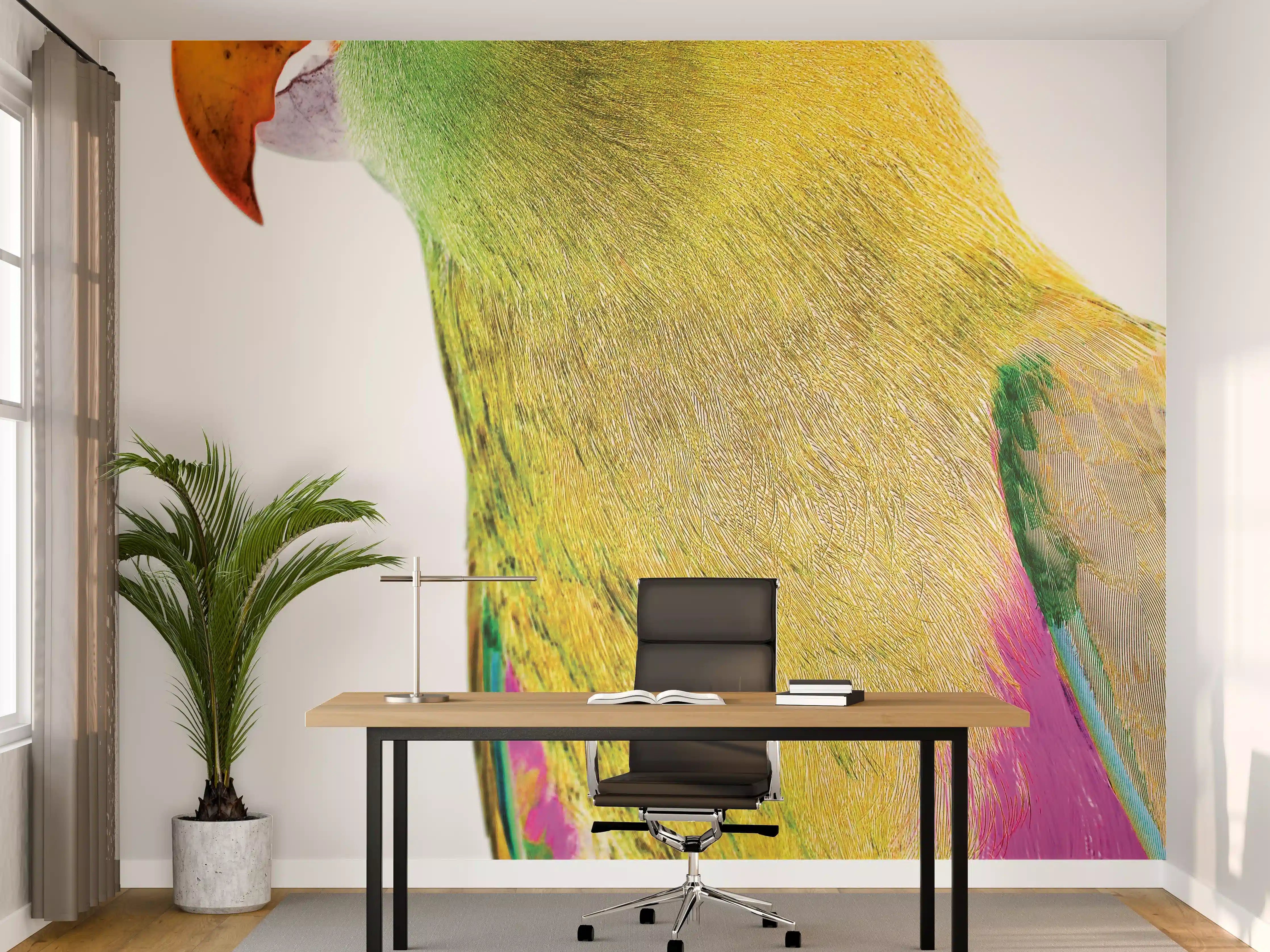 Büro Wandgestaltung - Papagei - Nahaufnahme