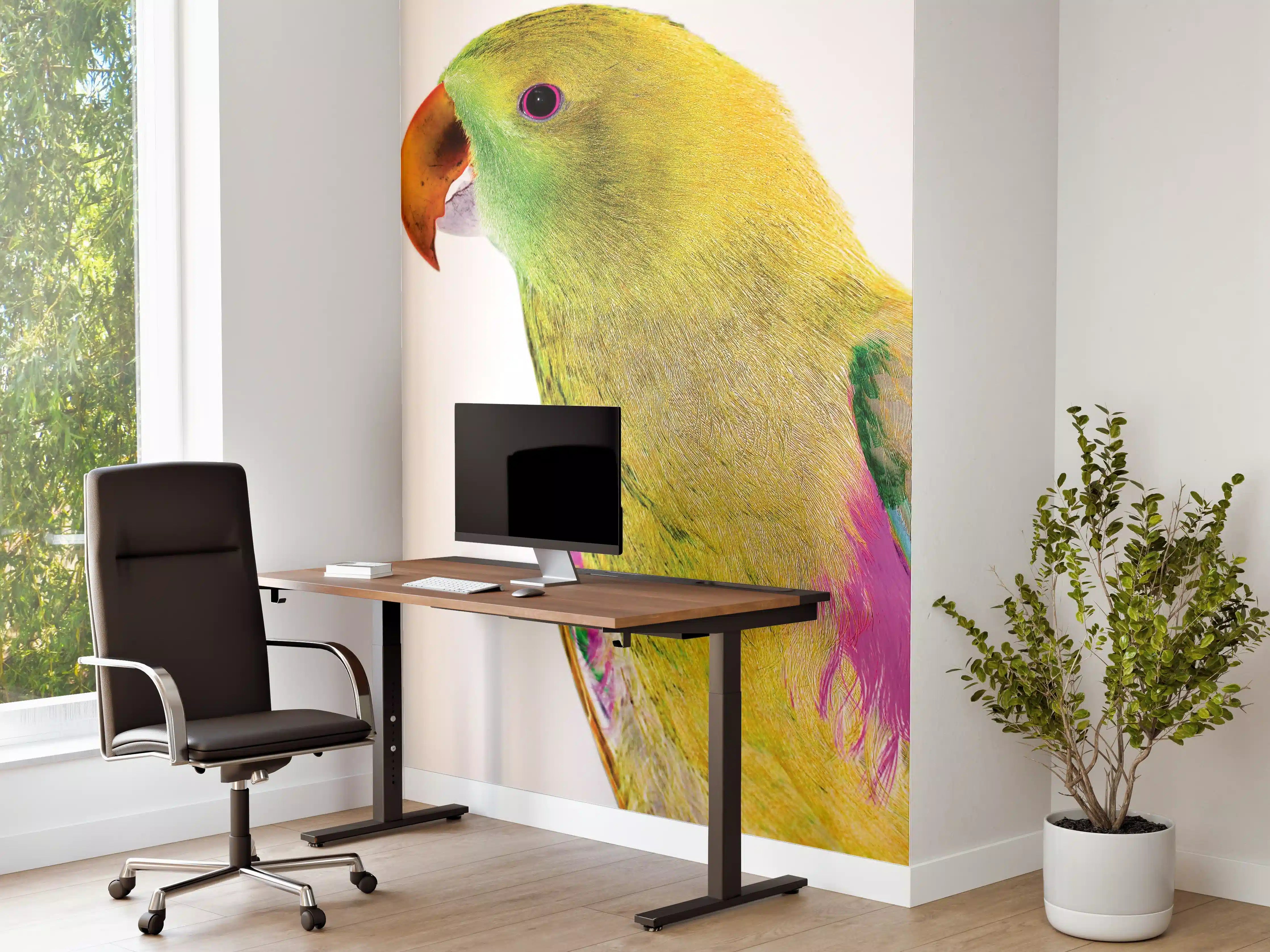 Büro Wandgestaltung - Papagei - Nahaufnahme