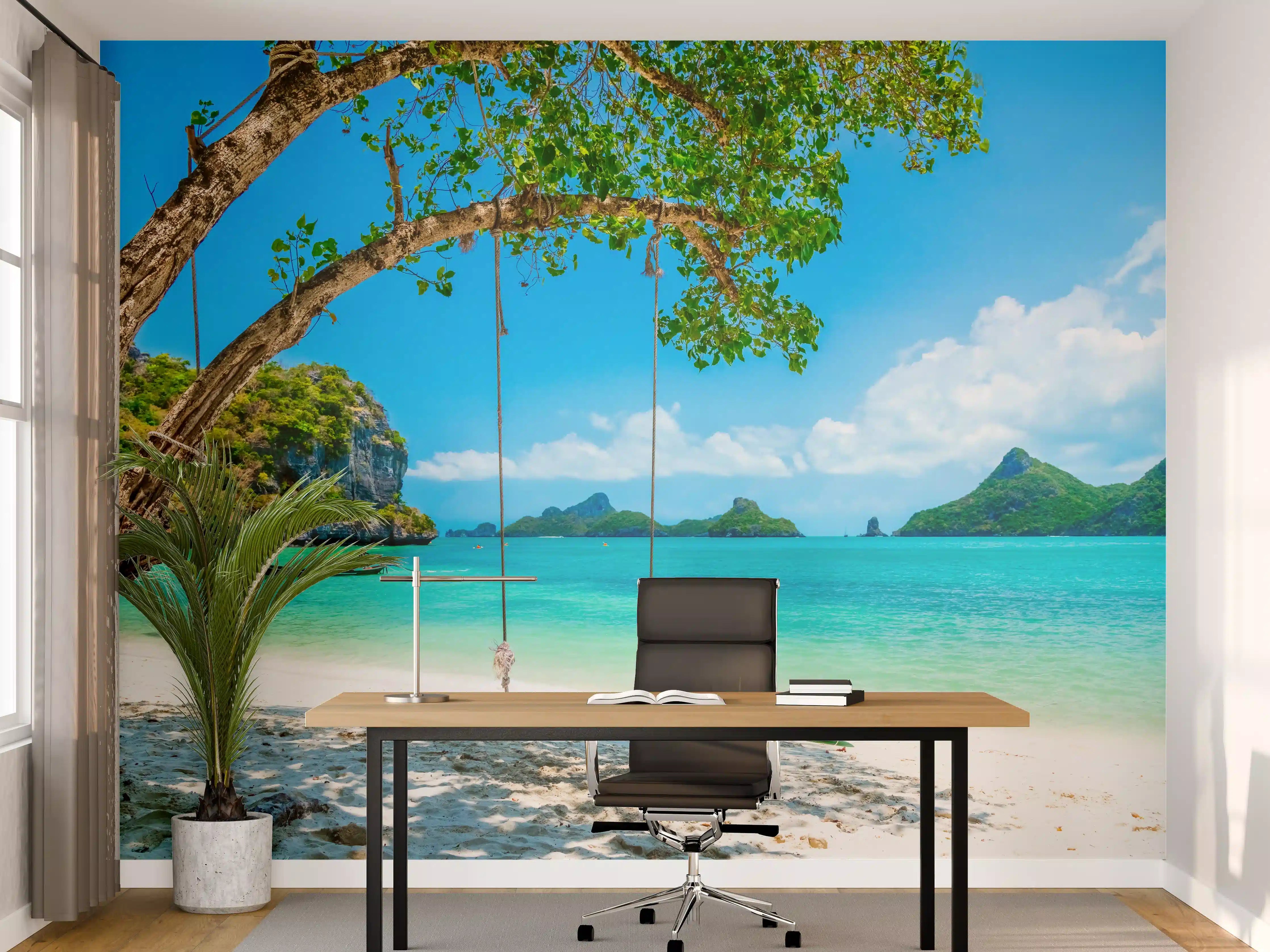 Büro Wandgestaltung - Paradiesischer Strand in Thailand