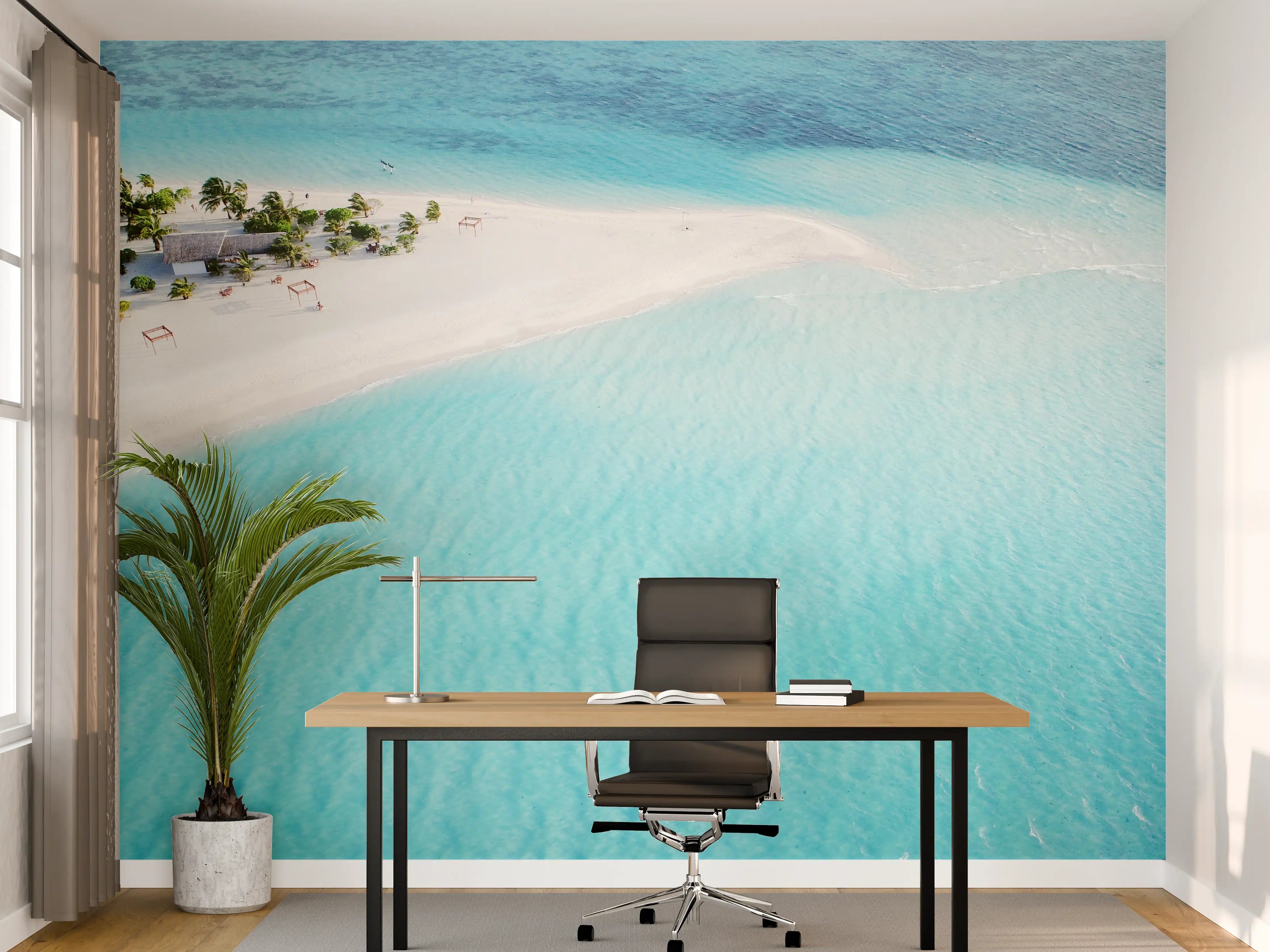 Büro Wandgestaltung - Paradiesischer Strand in den Malediven
