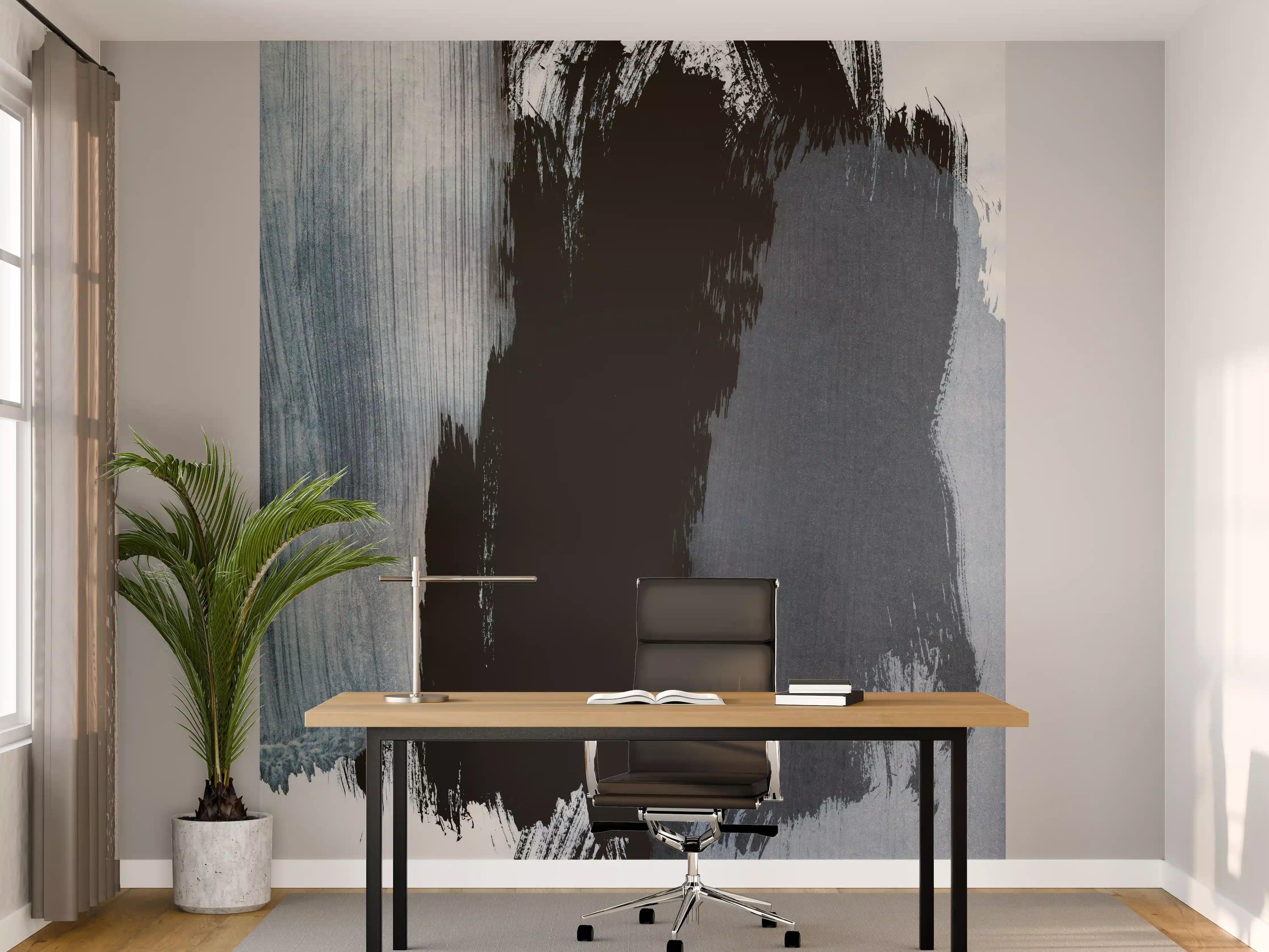 Büro Wandgestaltung - Pastell-Blaugraue Abstraktion