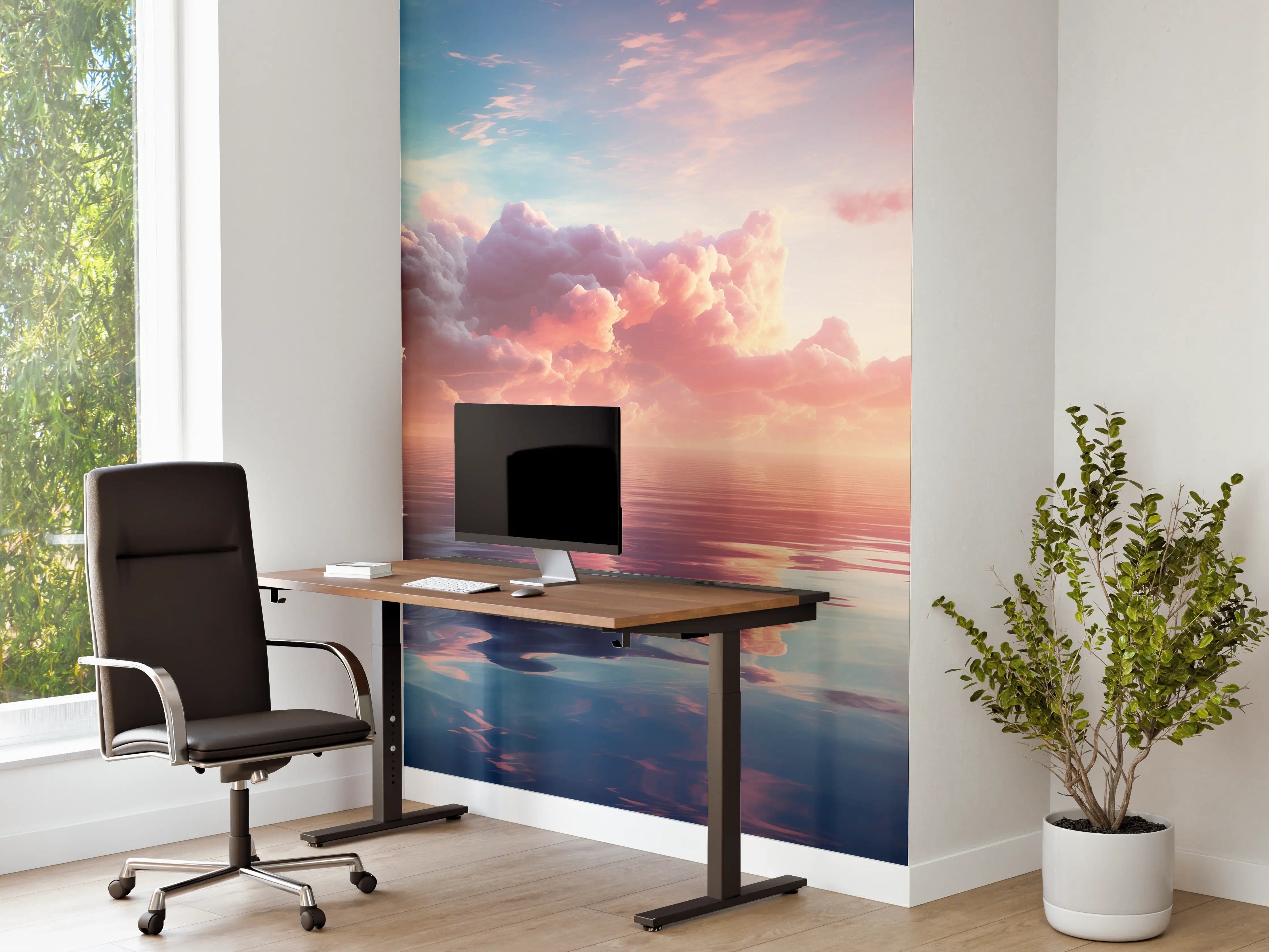 Büro Wandgestaltung - Pastell-Sonnenuntergang über Meer