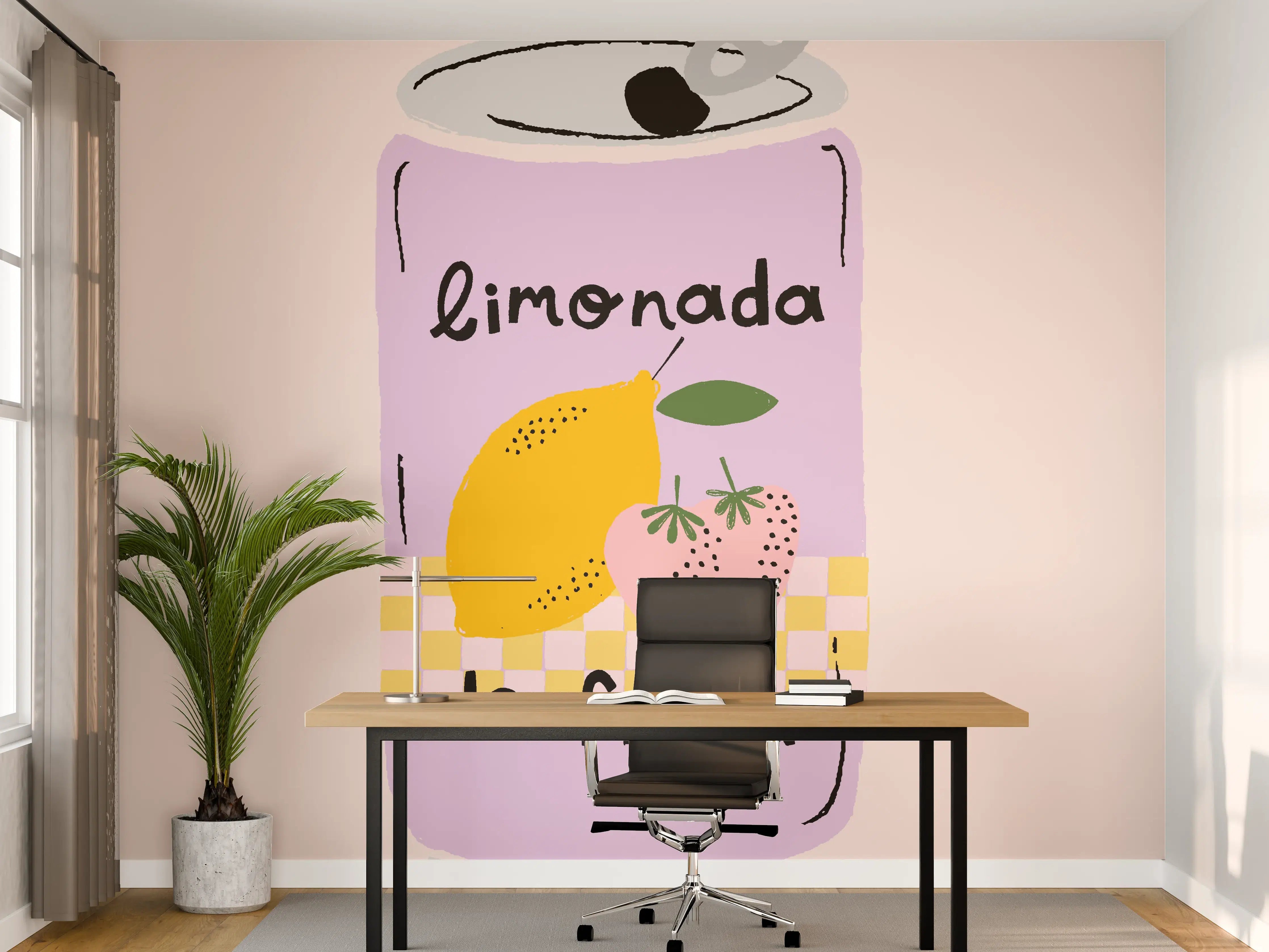 Büro Wandgestaltung - Pastellfarbene Limonaden-Dose