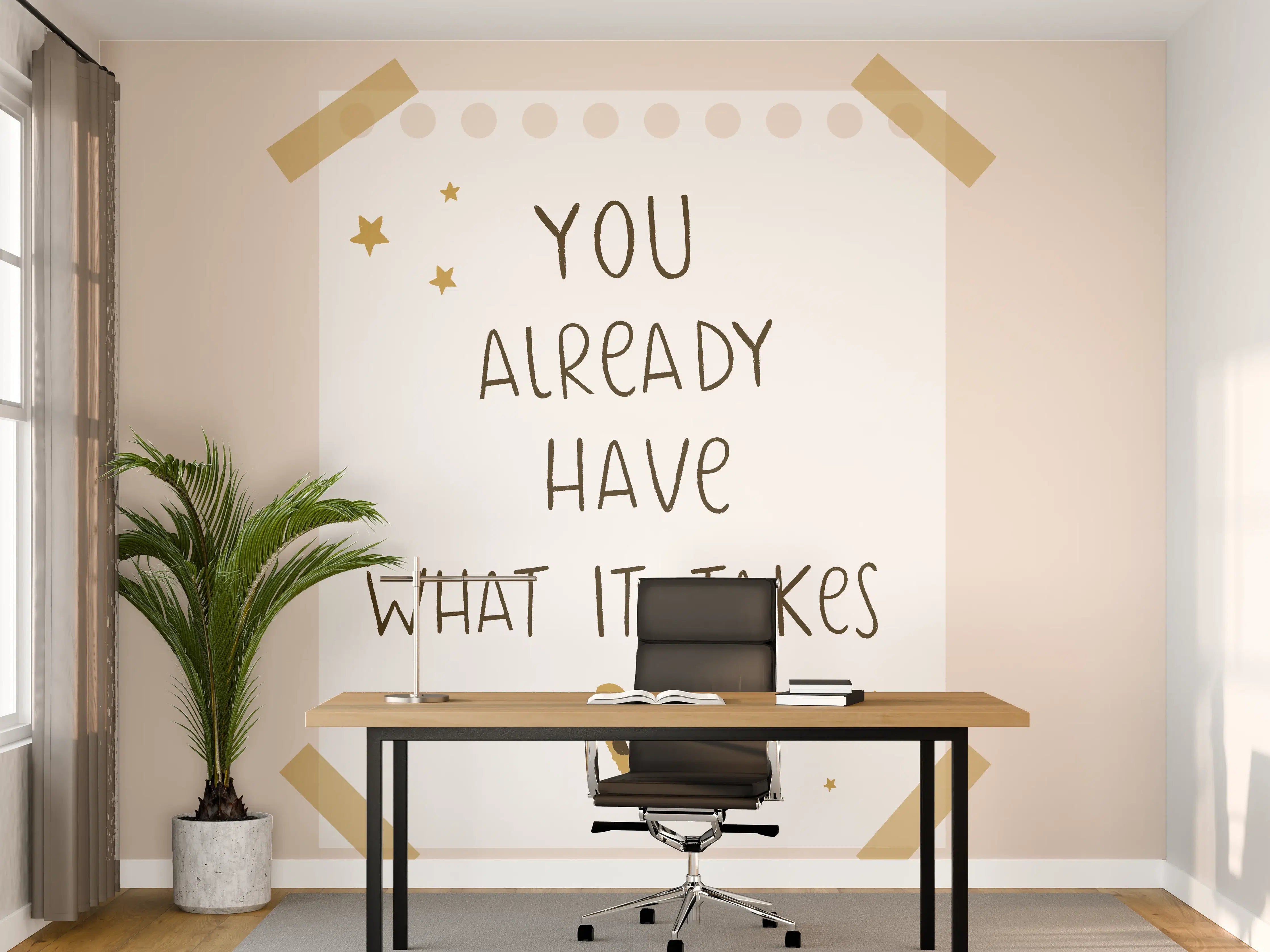 Büro Wandgestaltung - Pastellfarbene Motivationsgrafik