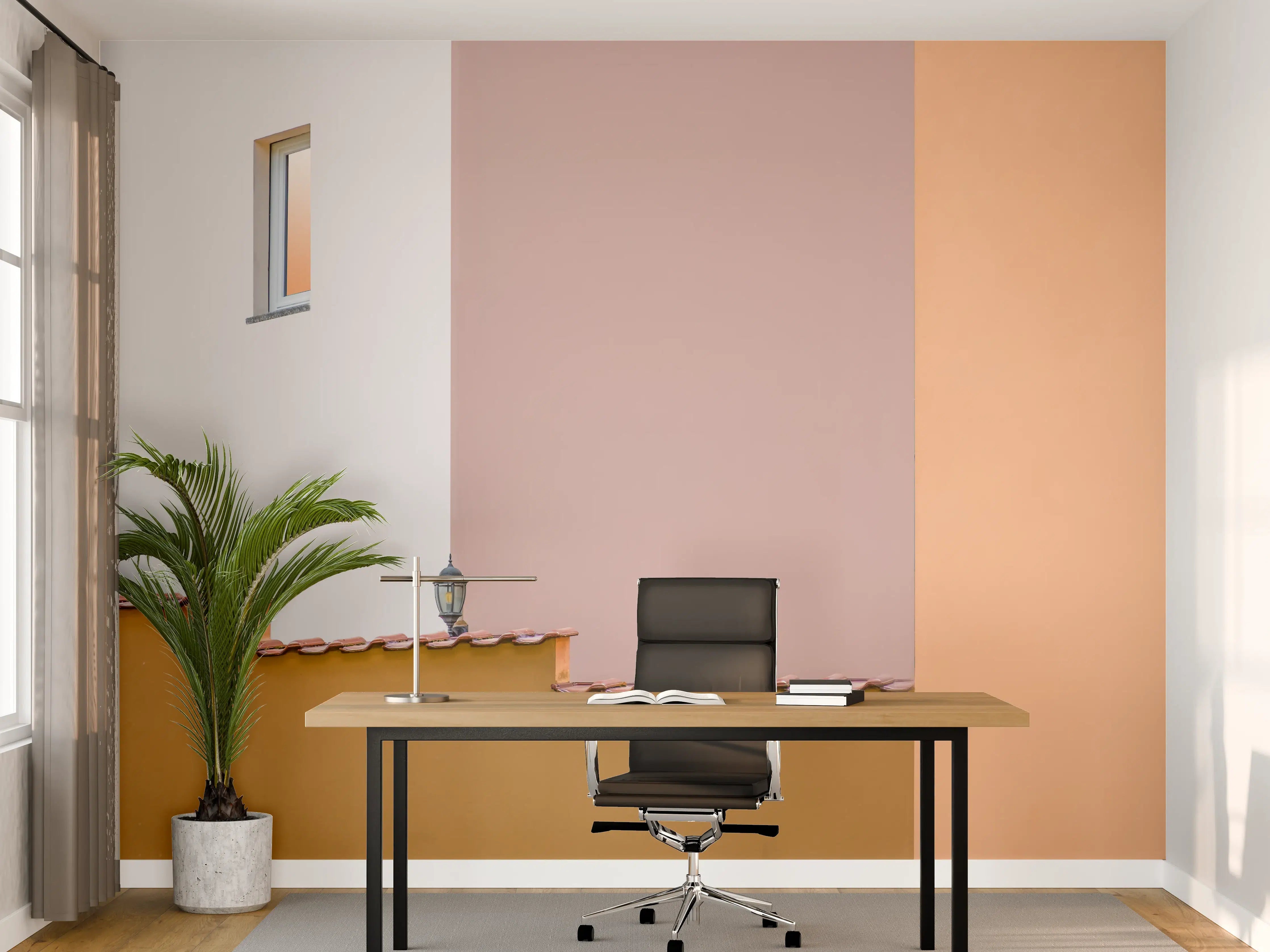 Büro Wandgestaltung - Pastellfarbene Stadtszenerie