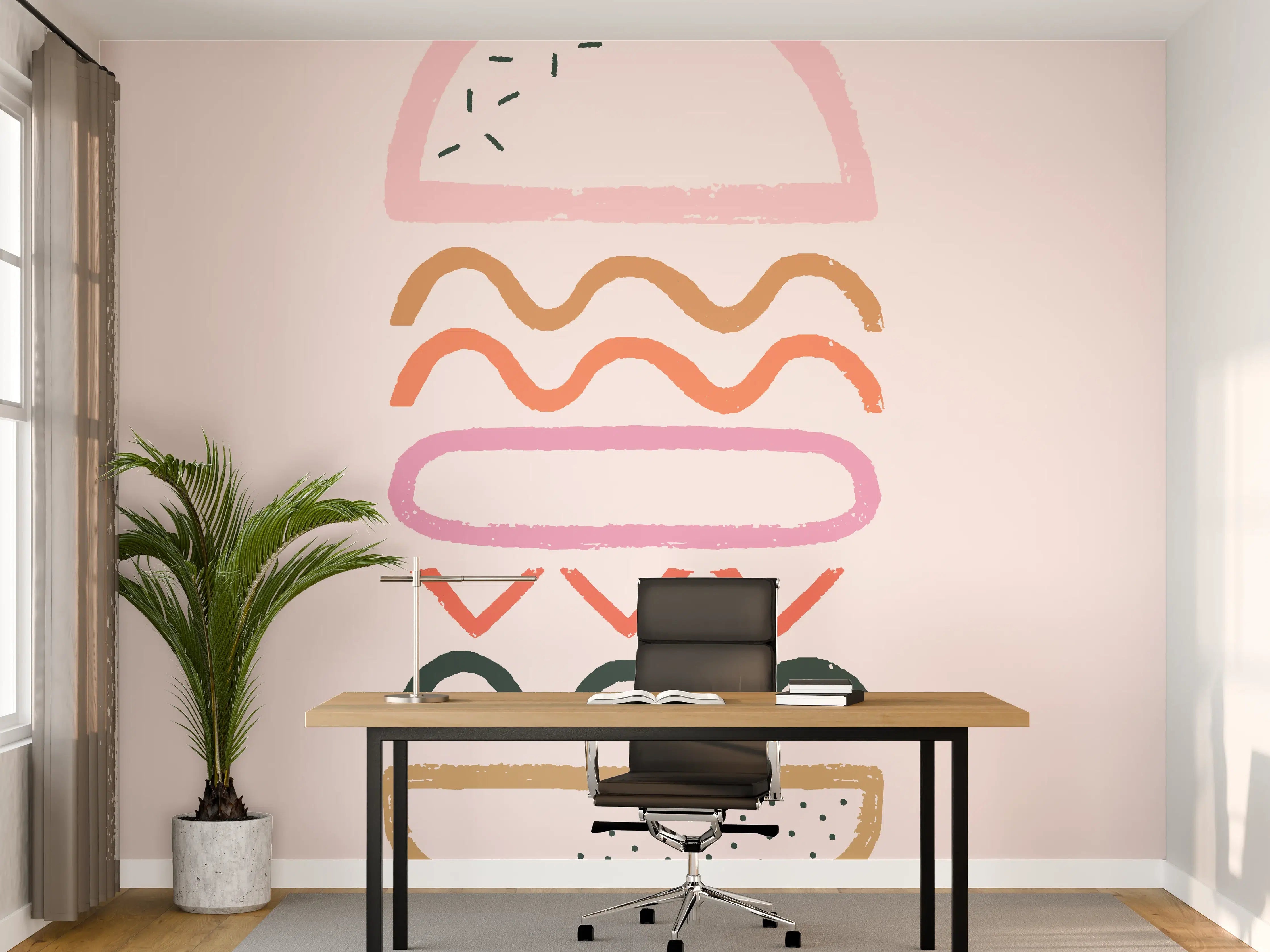 Büro Wandgestaltung - Pastellfarbener Abstrakter Hamburger