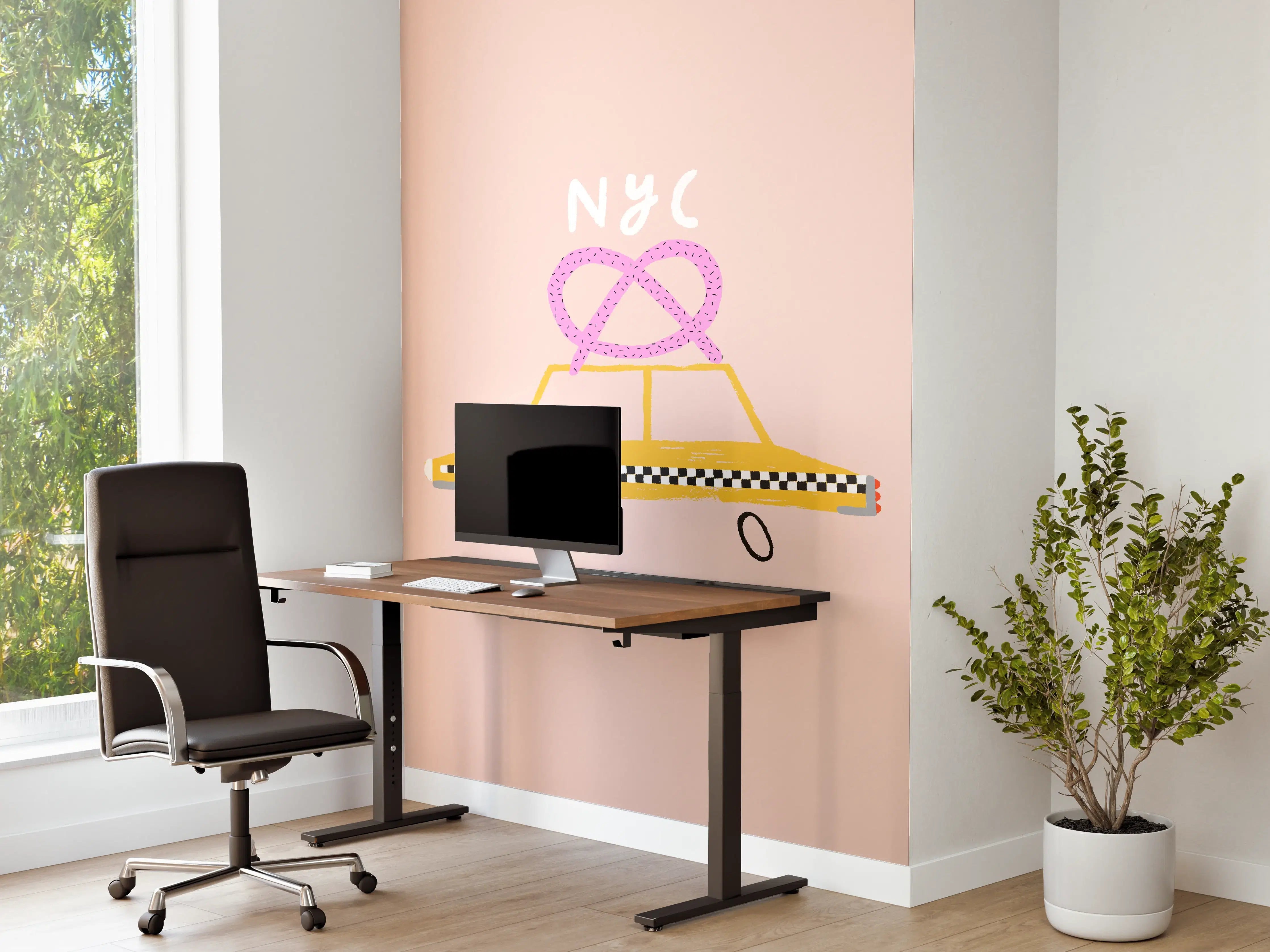 Büro Wandgestaltung - Pastellfarbenes NYC Taxi-Design