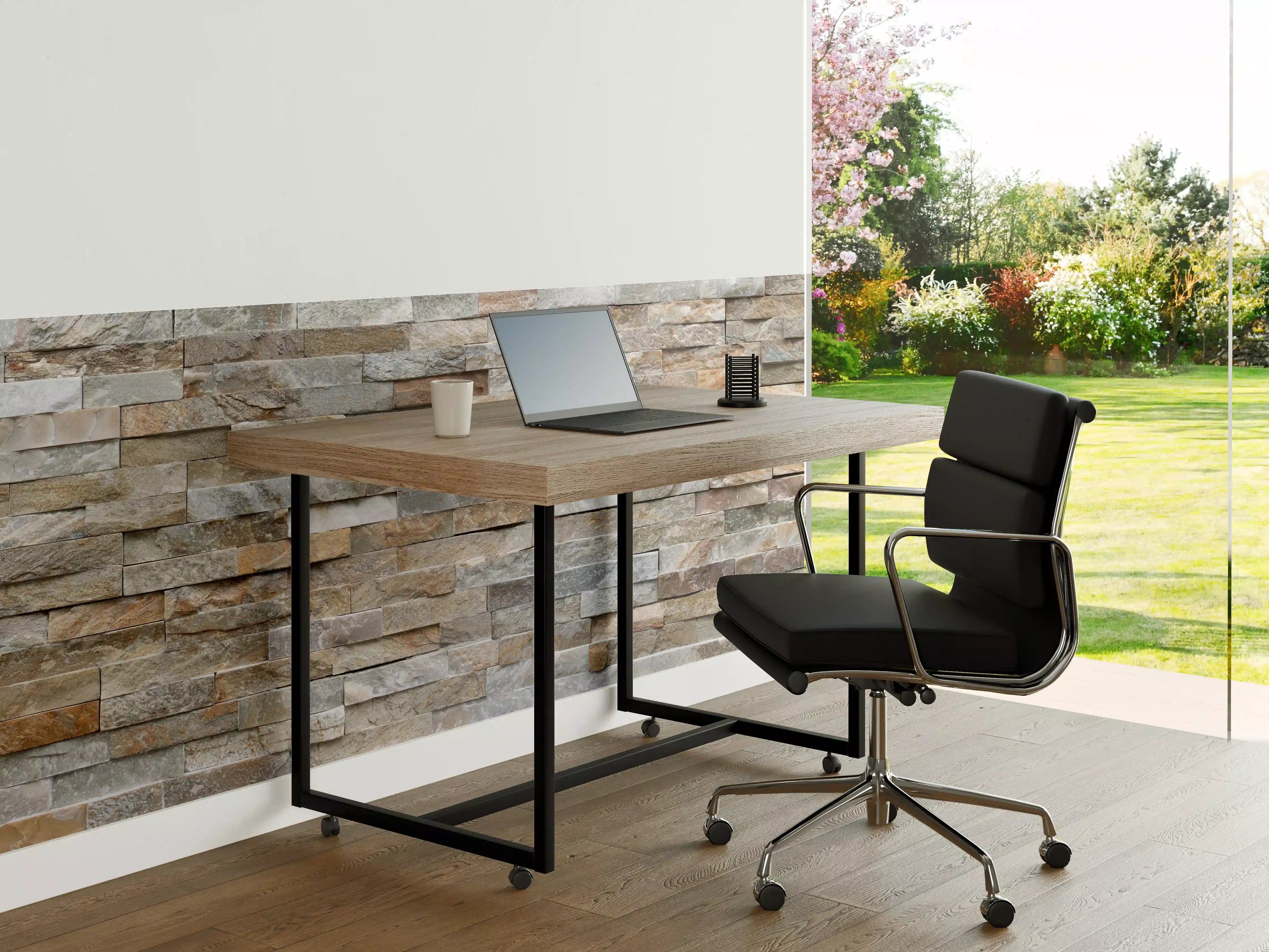 Büro Wandgestaltung - Pastellfarbige Steinmauer