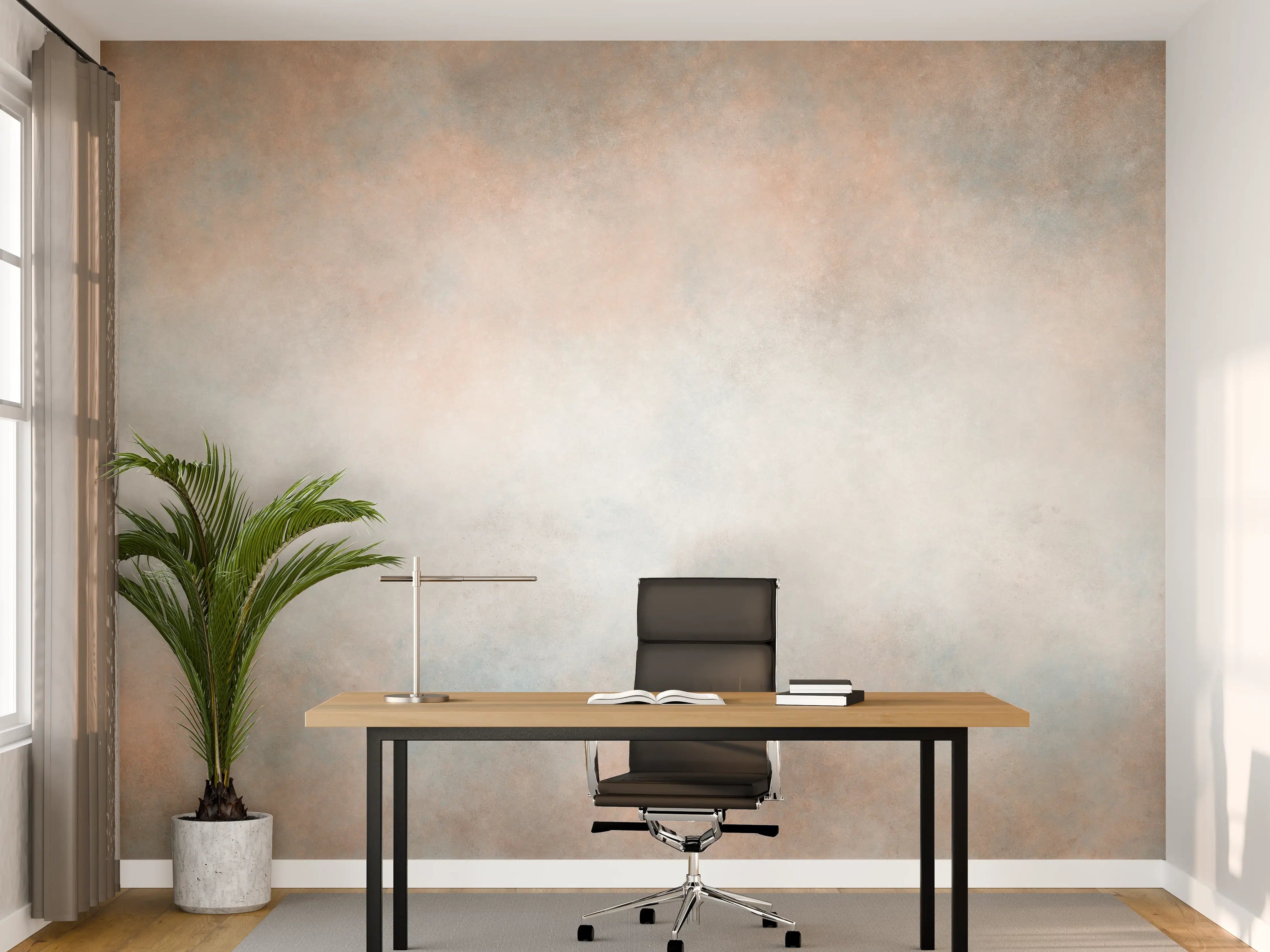 Büro Wandgestaltung - Pastellfarbiges beige-blaues Design