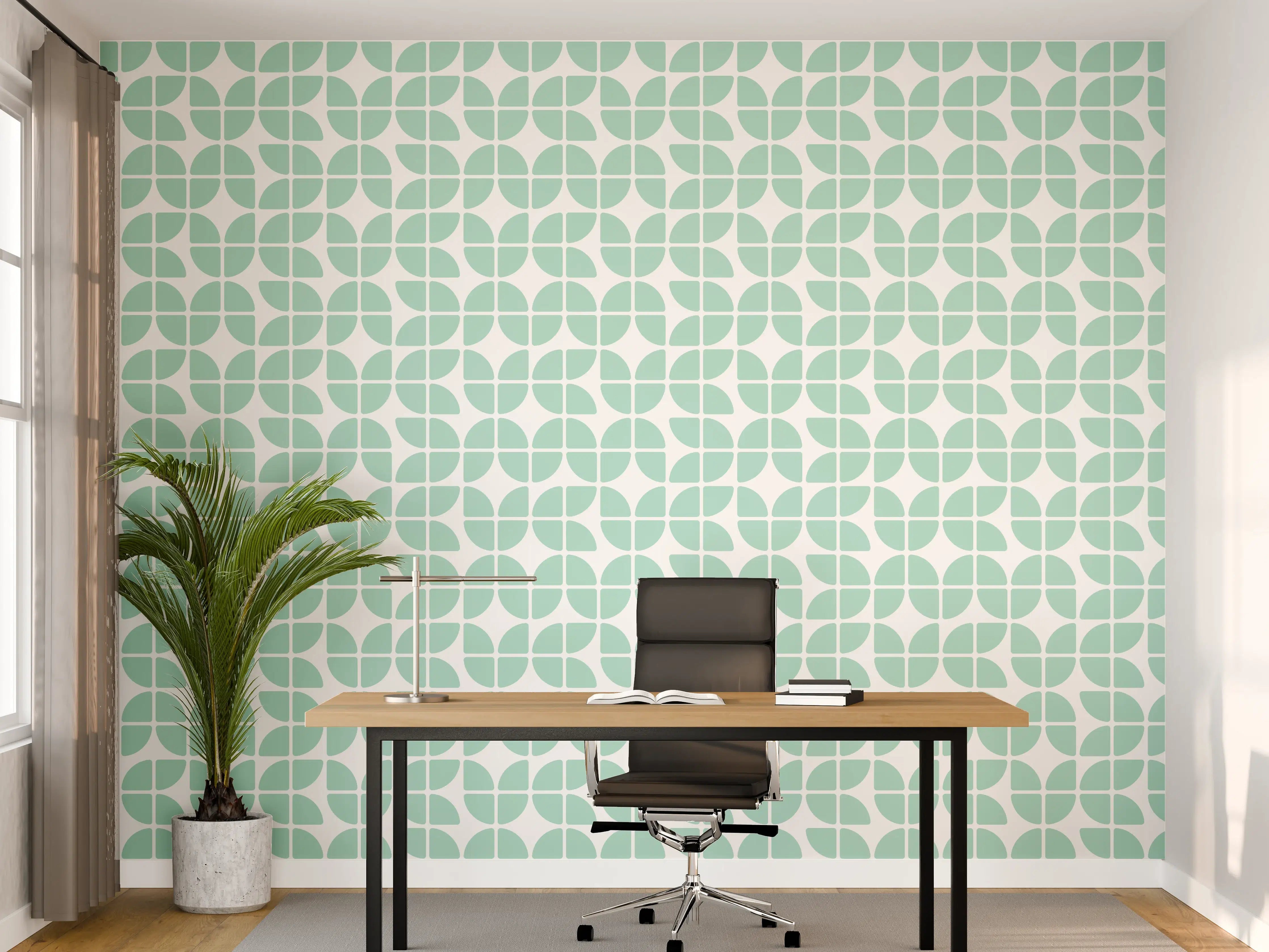 Büro Wandgestaltung - Pastellgrüne Retro-Fliese