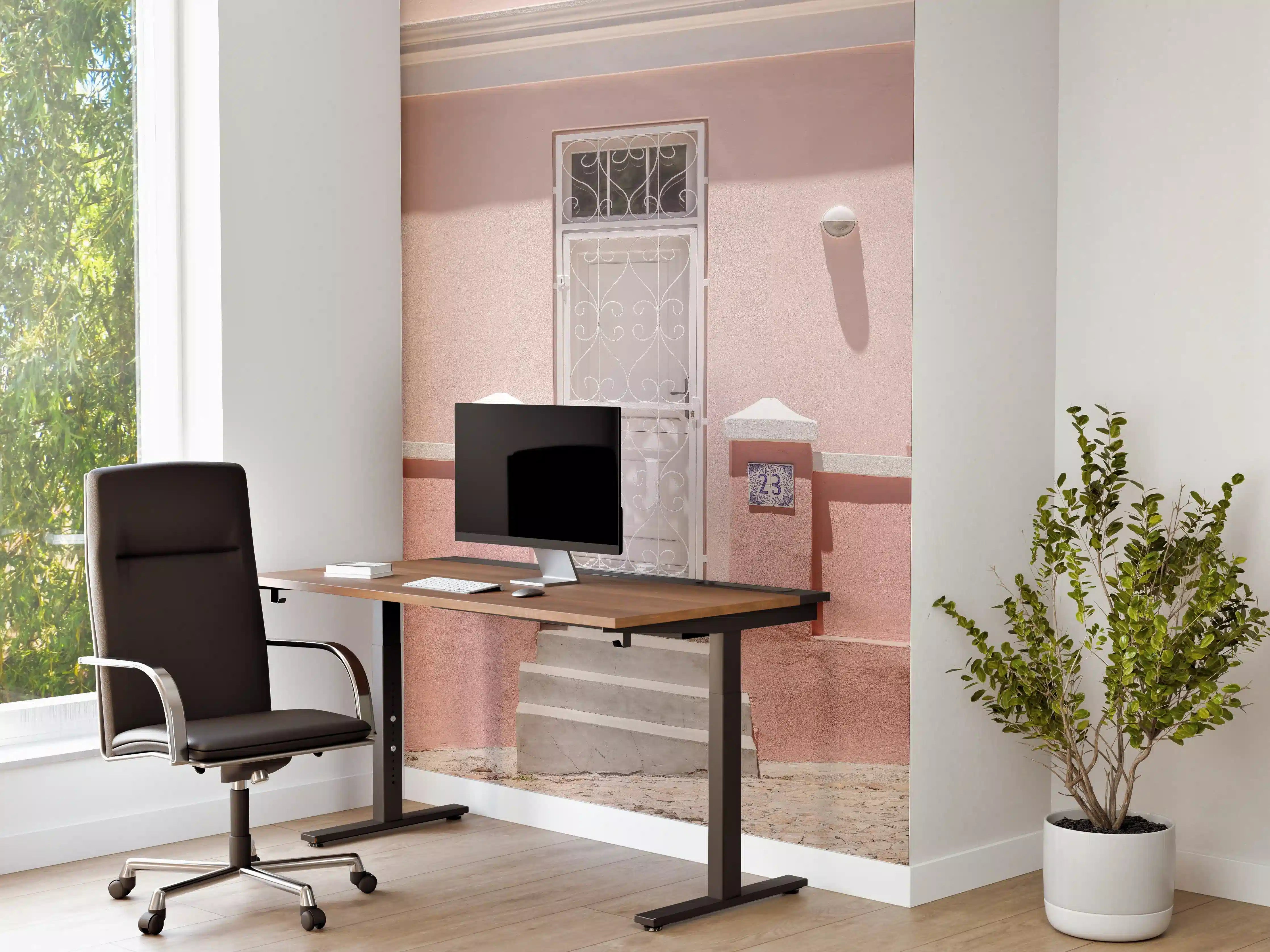 Büro Wandgestaltung - Pastellrosa Eingangstür
