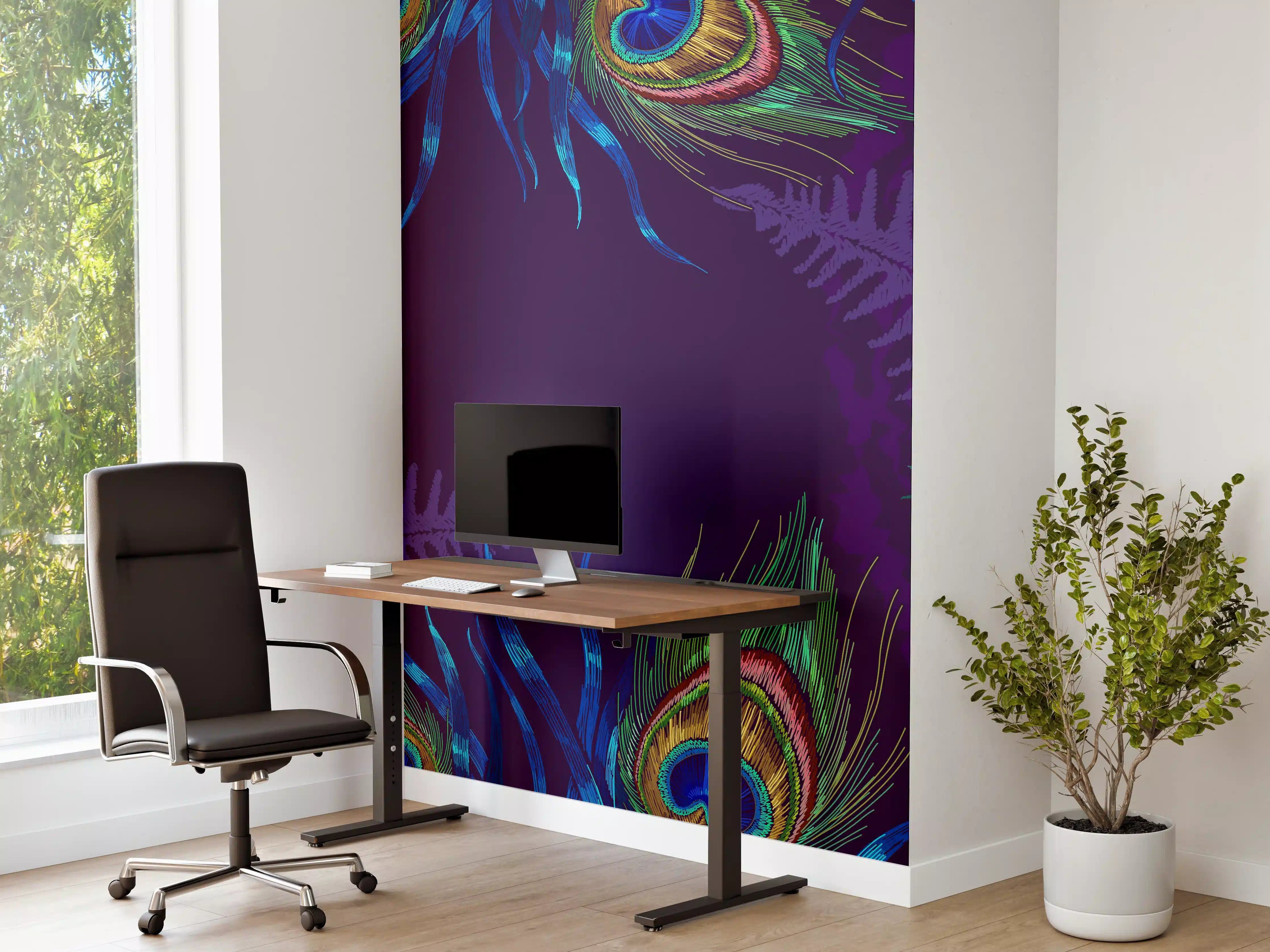 Büro Wandgestaltung - Pfau - Stickmuster