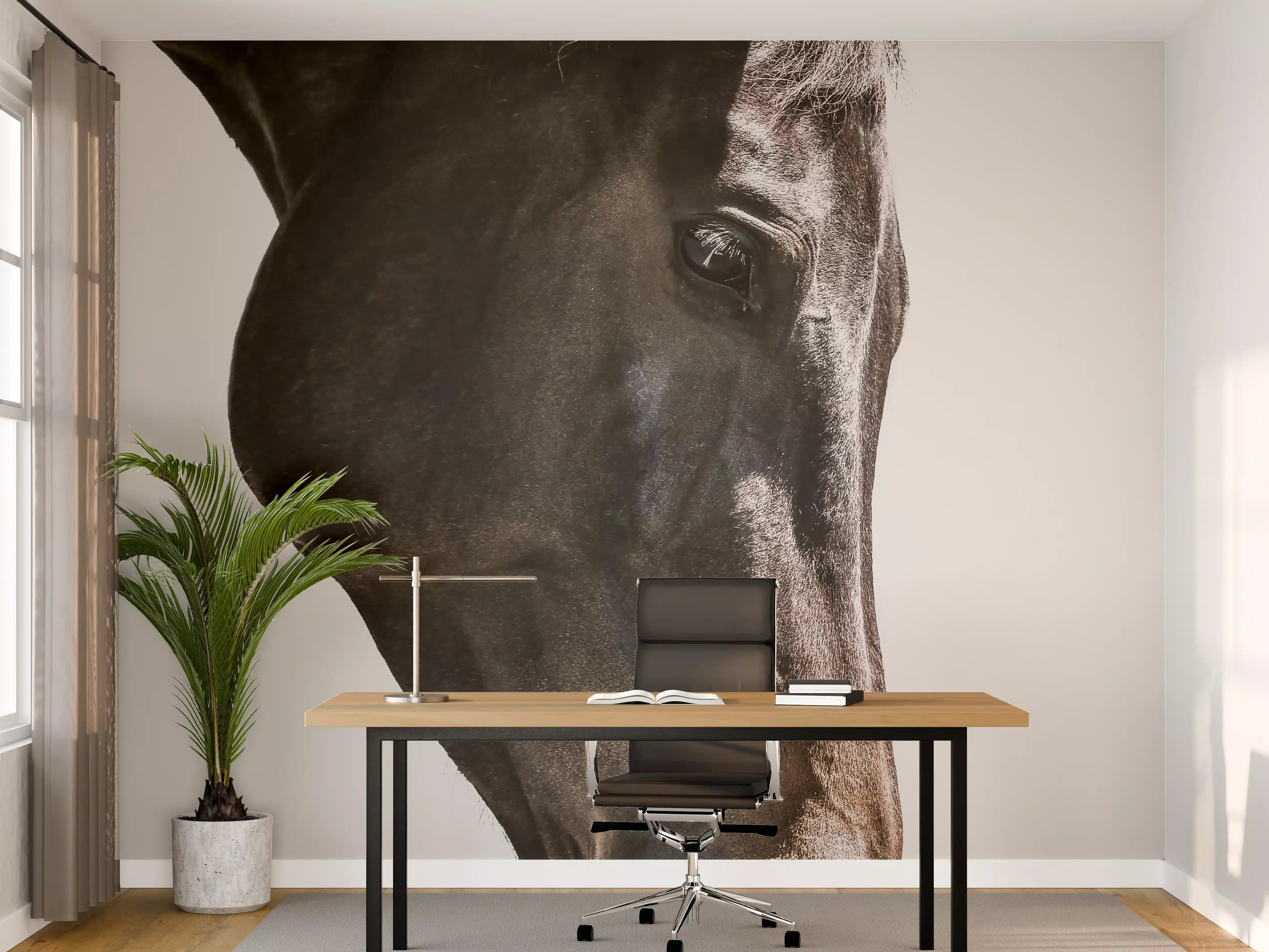 Büro Wandgestaltung - Pferd - Nahaufnahme