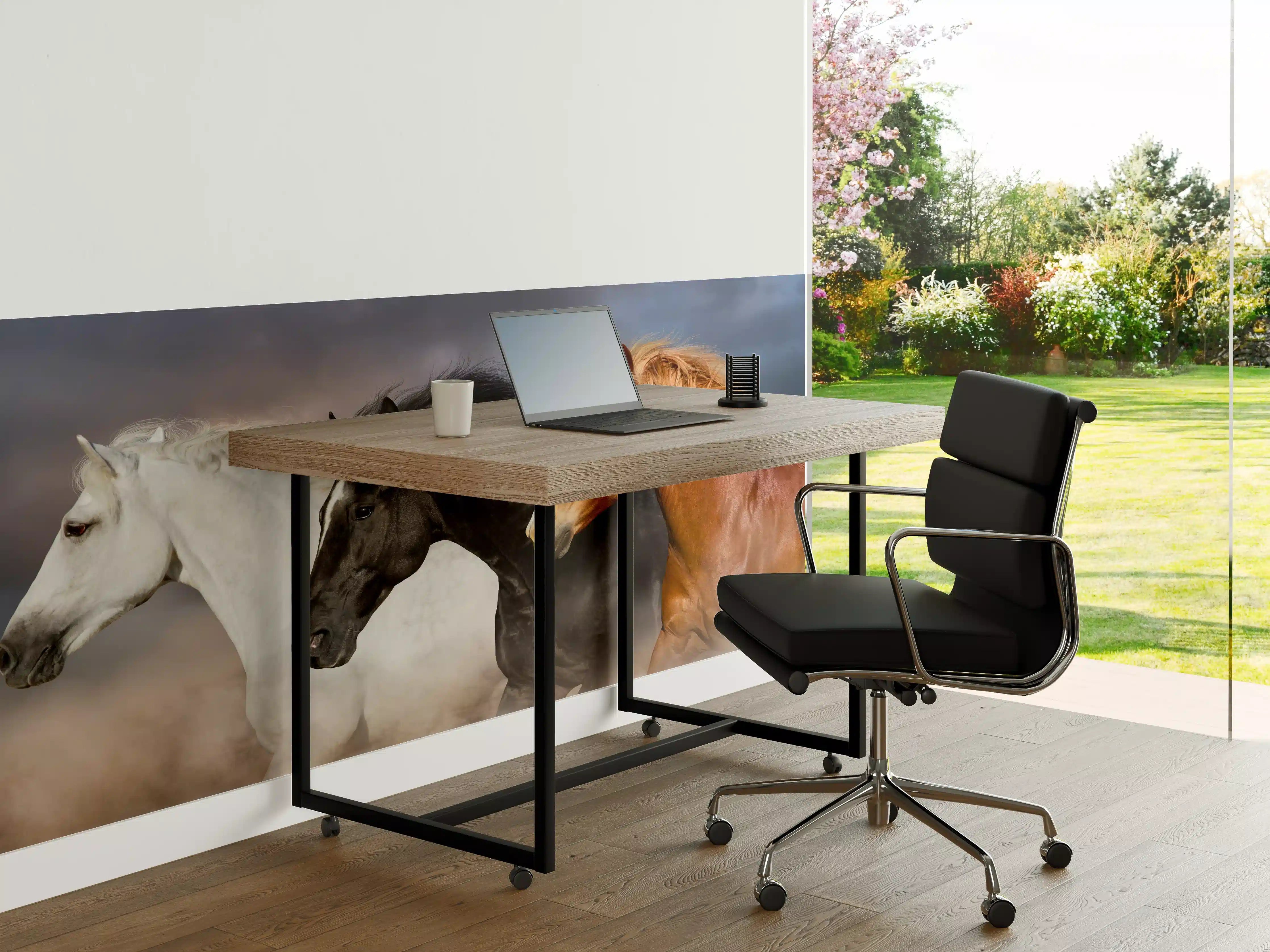 Büro Wandgestaltung - Pferde Portrait - abendlich
