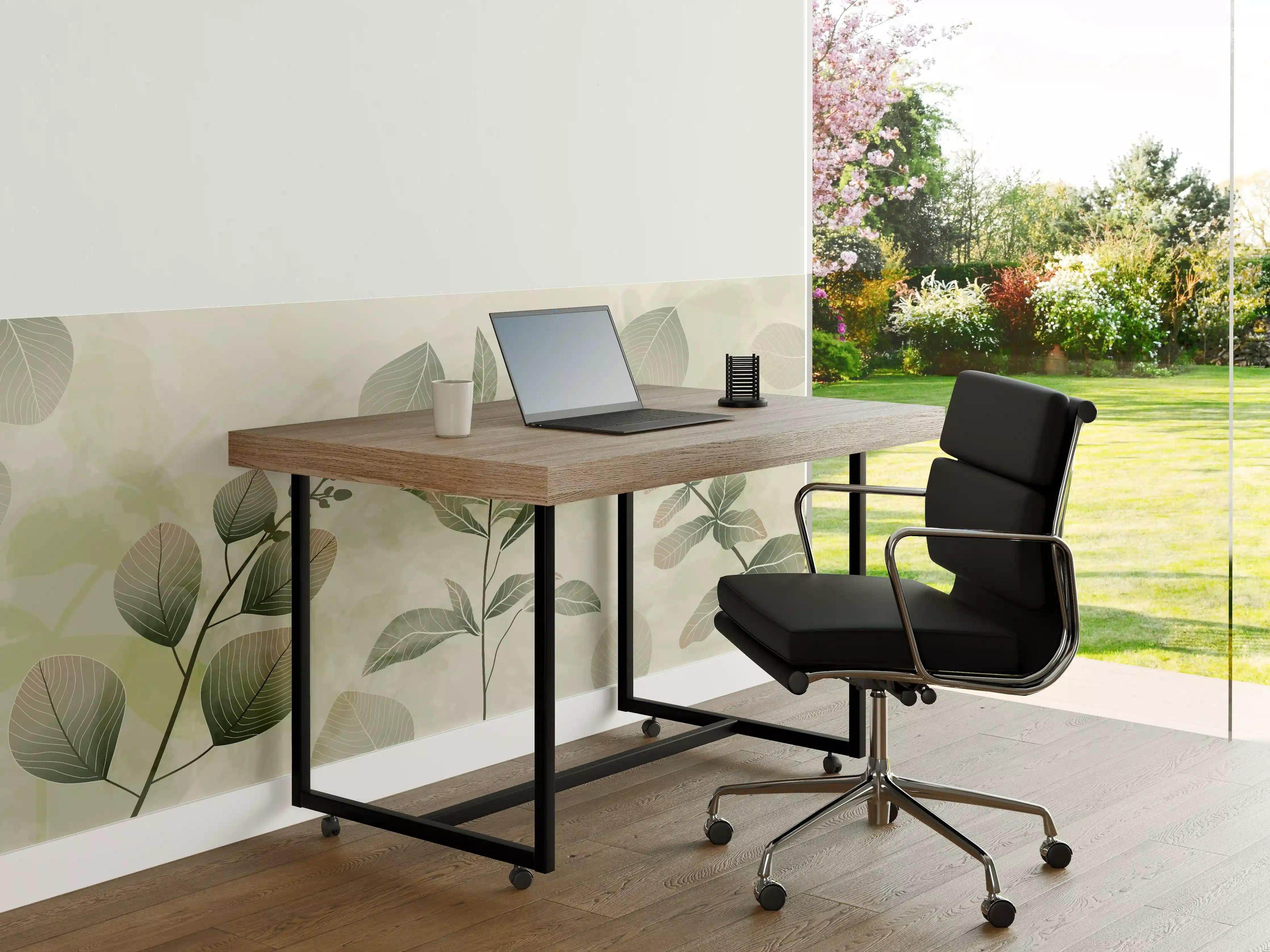 Büro Wandgestaltung - Pflanzenmuster in Grüntönen
