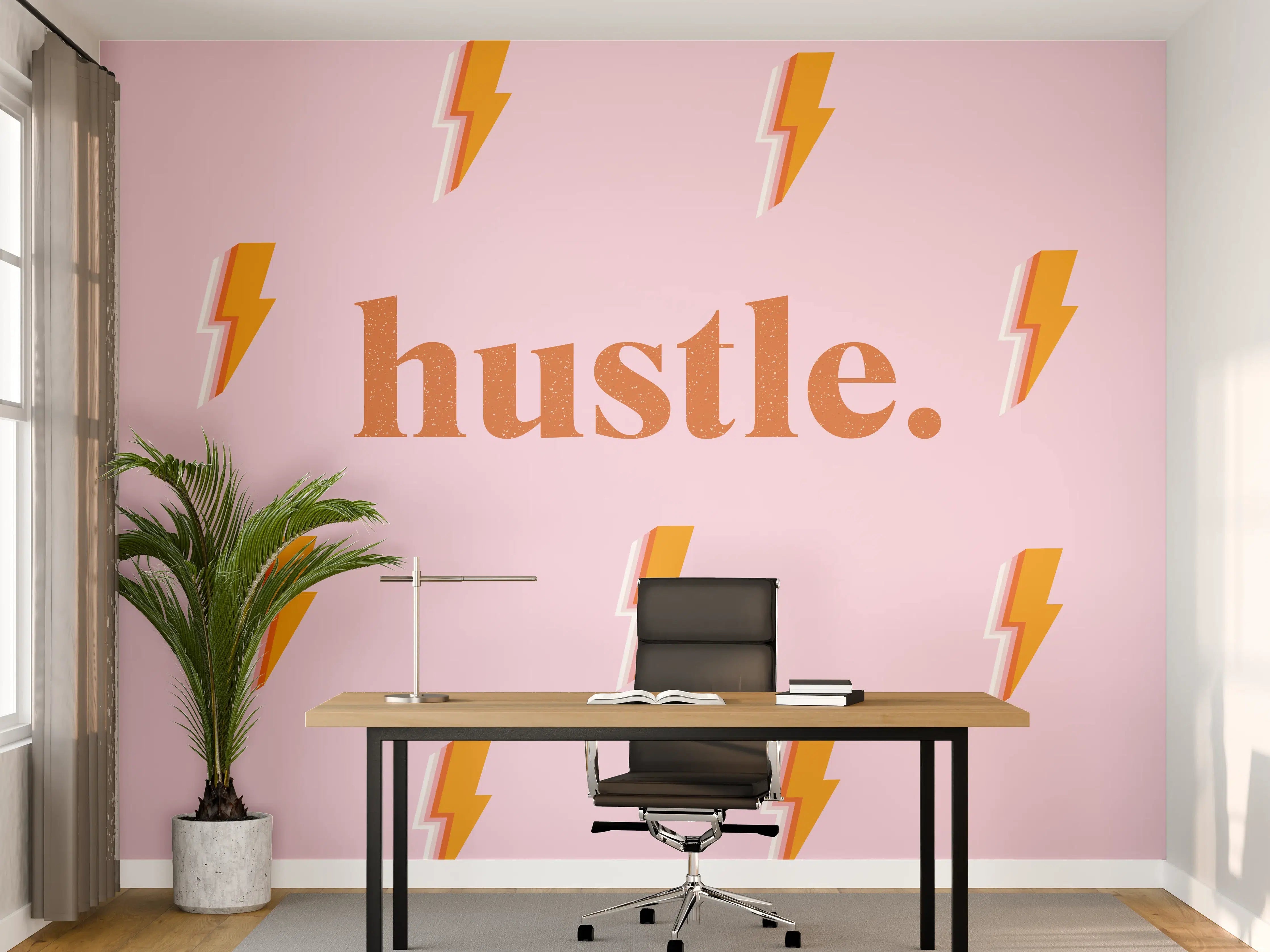 Büro Wandgestaltung - Pink-Orange Blitz-Muster Poster
