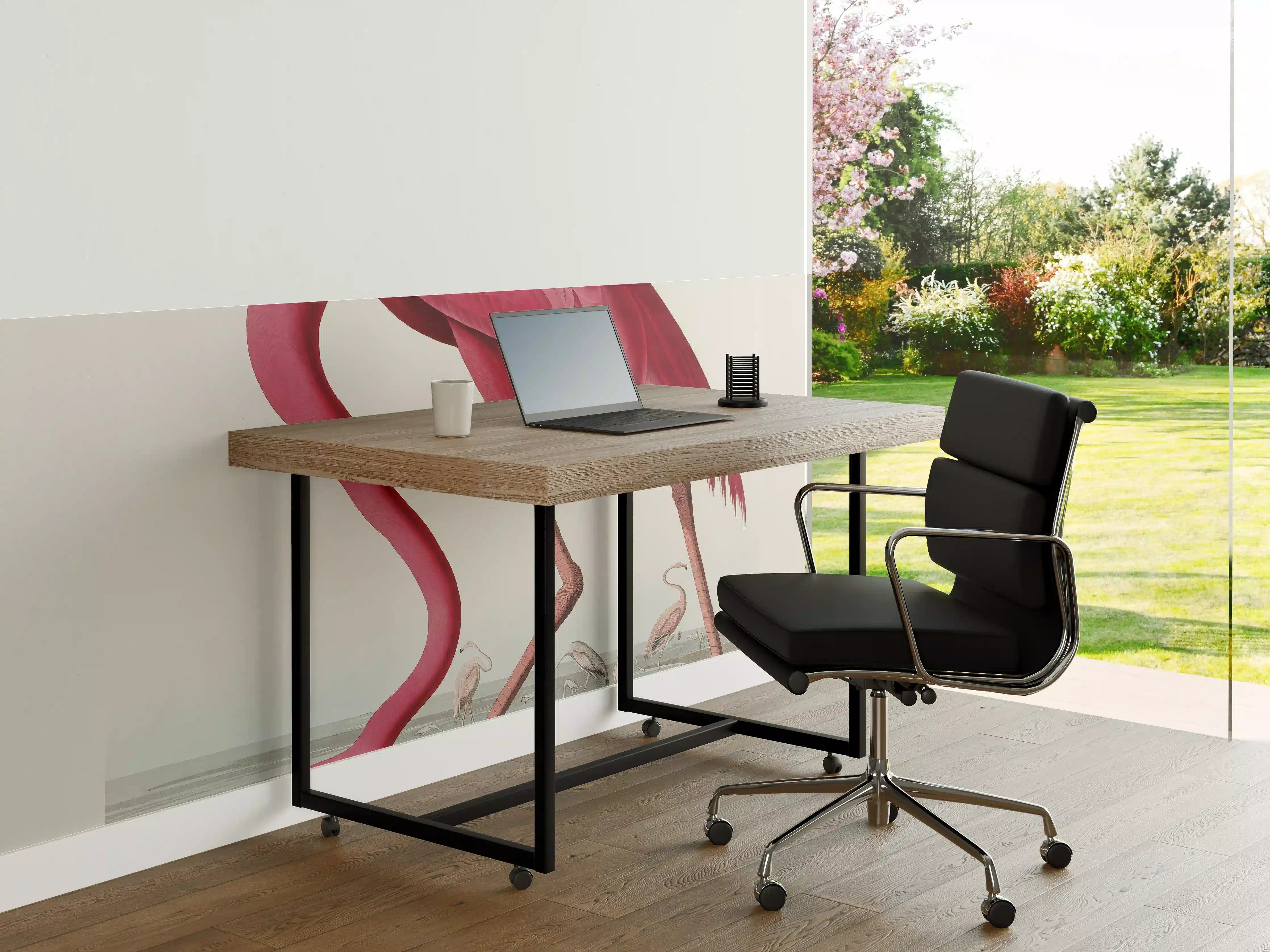 Büro Wandgestaltung - Pinker Flamingo - John James Audubon