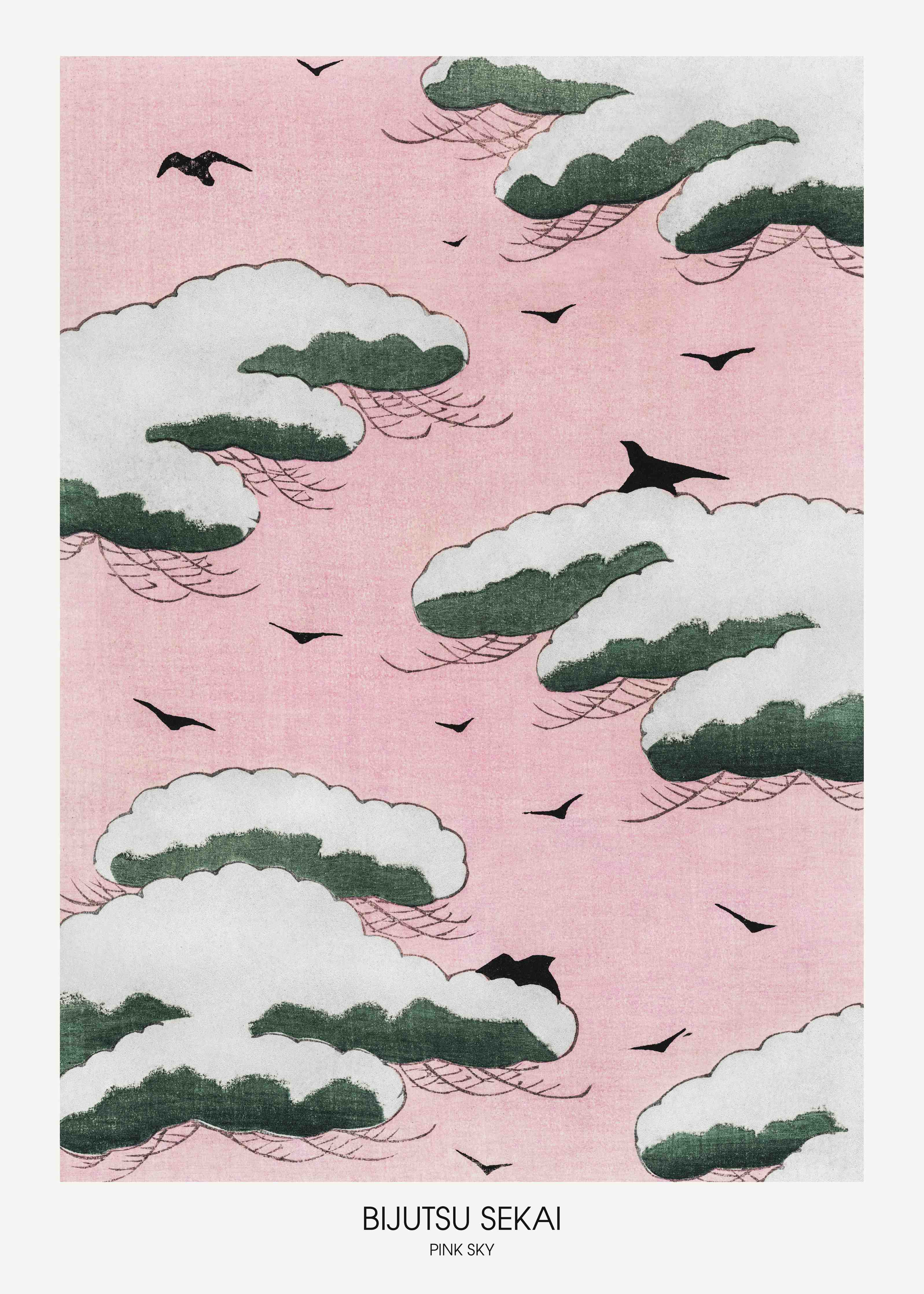 Büro Wandgestaltung-Pinker Himmel "Bijutsu Sekai"