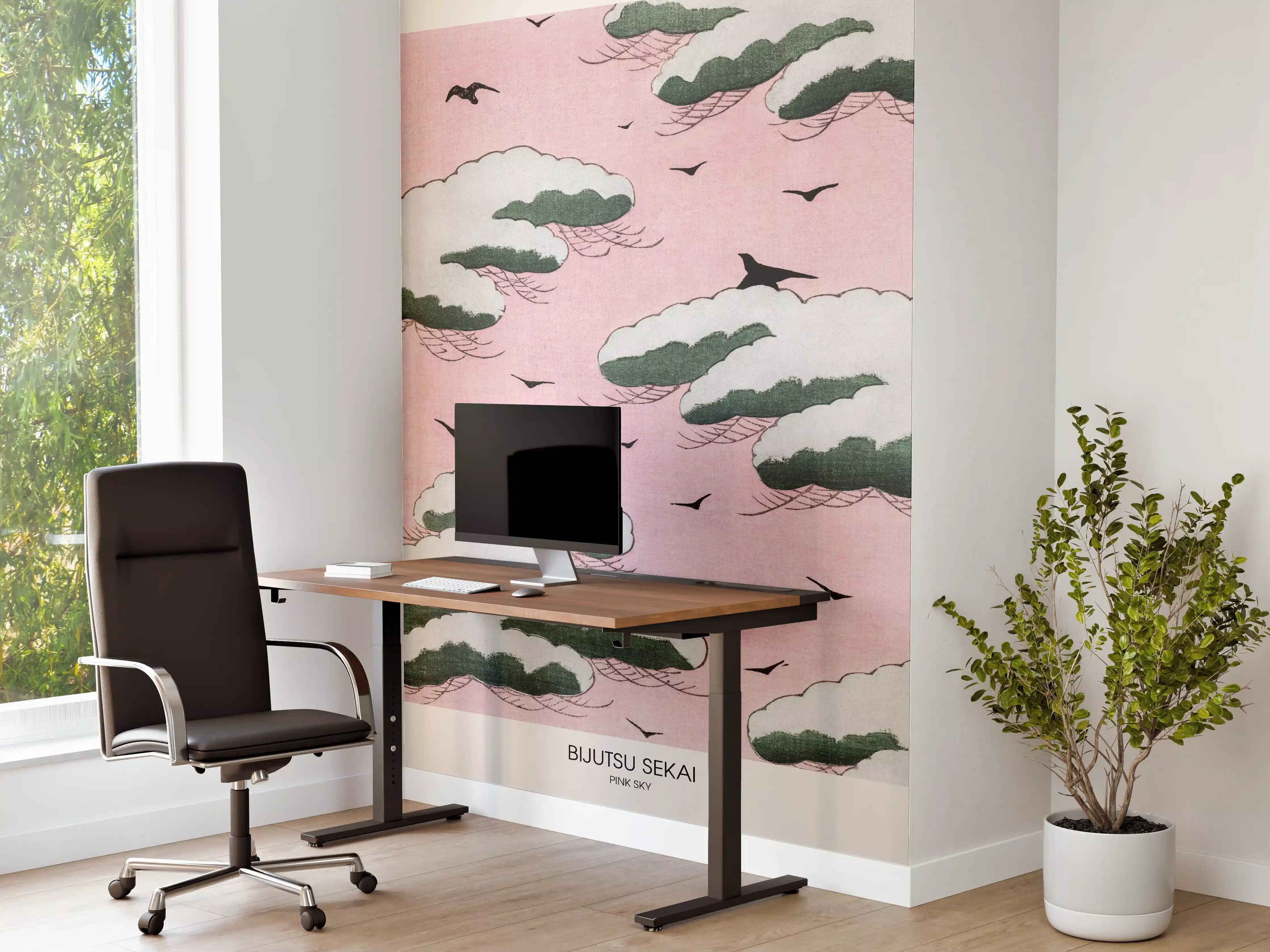 Büro Wandgestaltung - Pinker Himmel "Bijutsu Sekai"