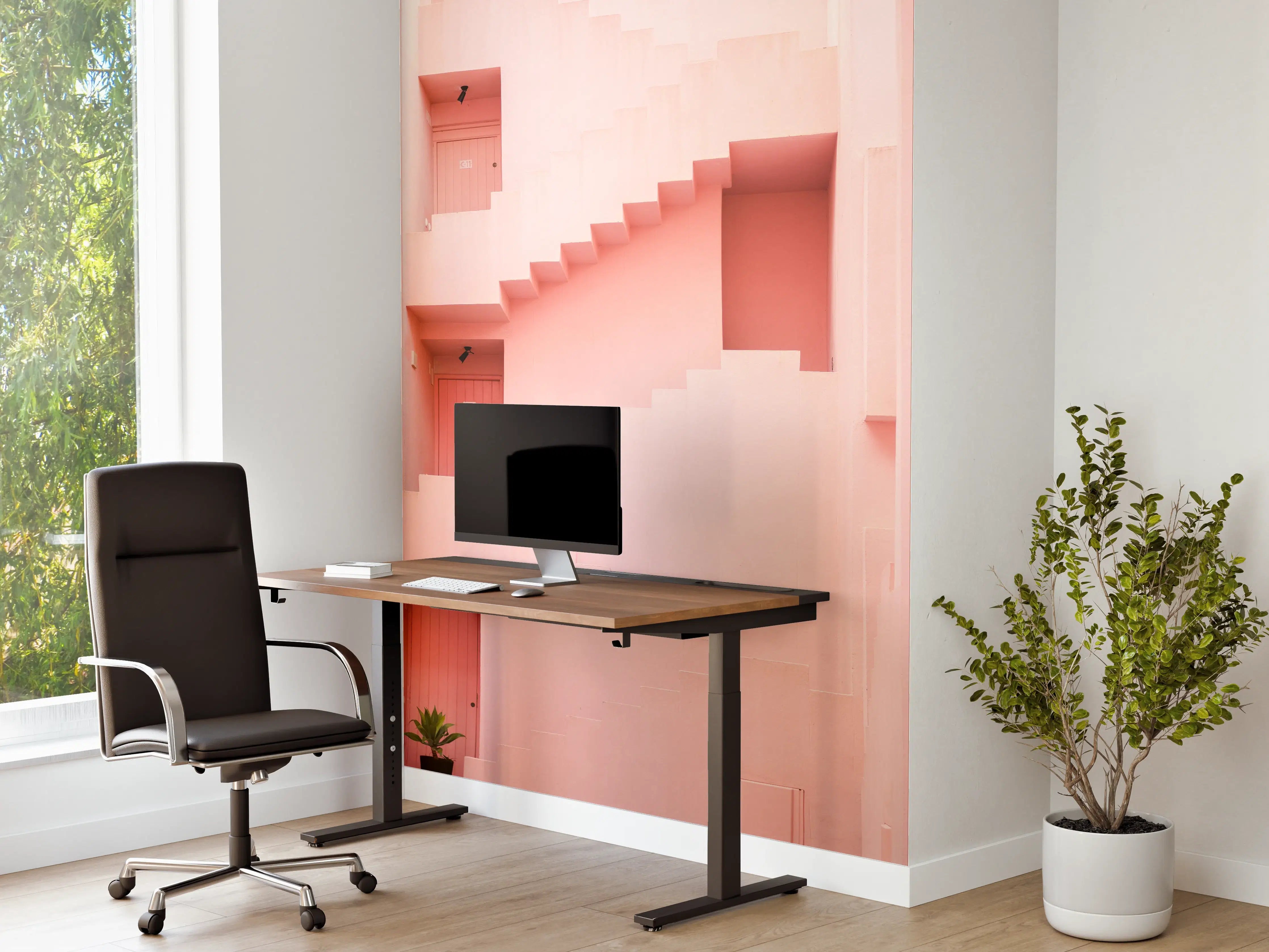 Büro Wandgestaltung - Pinkfarbene Architektur Spaniens