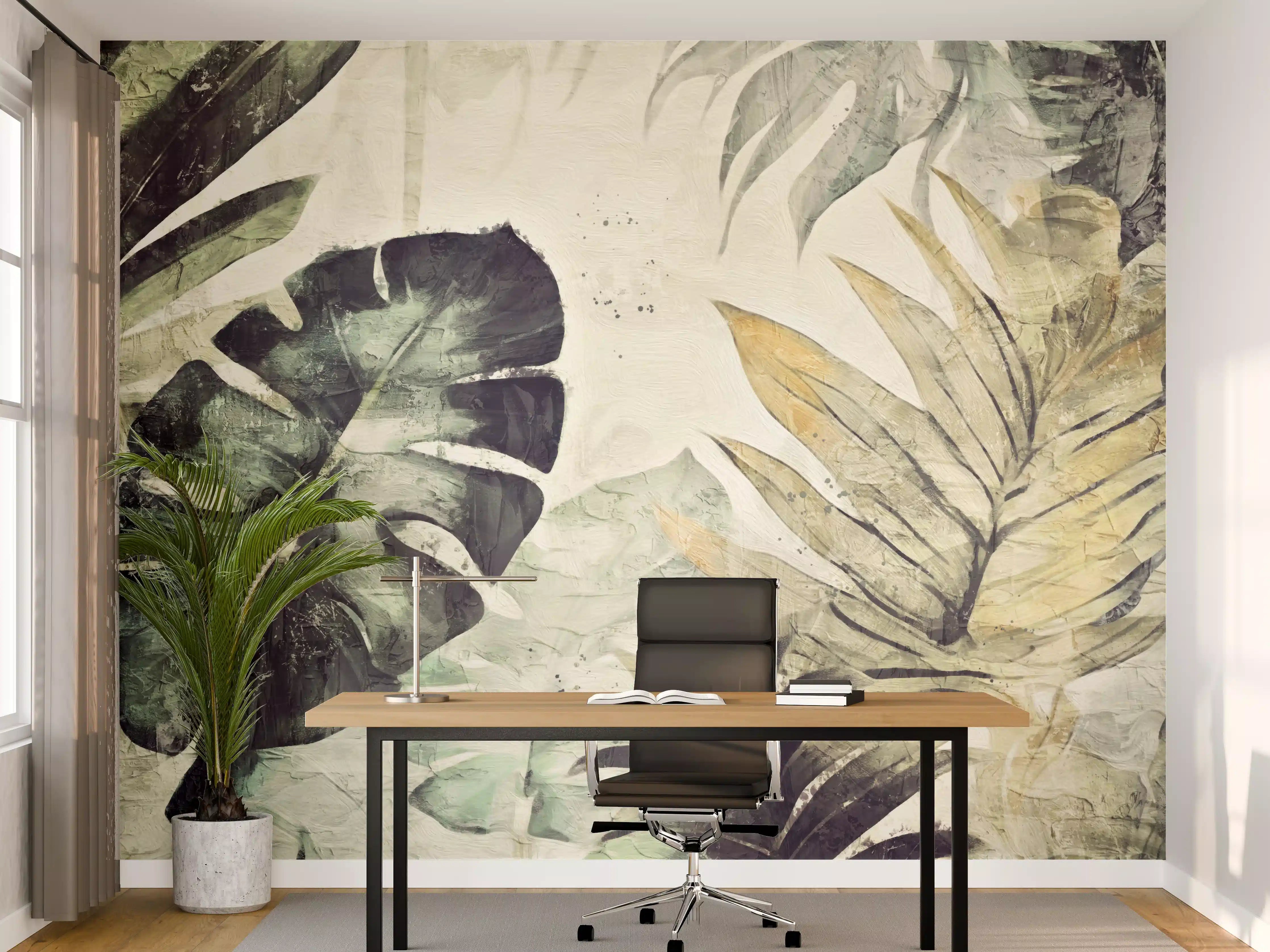 Büro Wandgestaltung - Pinselkunst - Floral