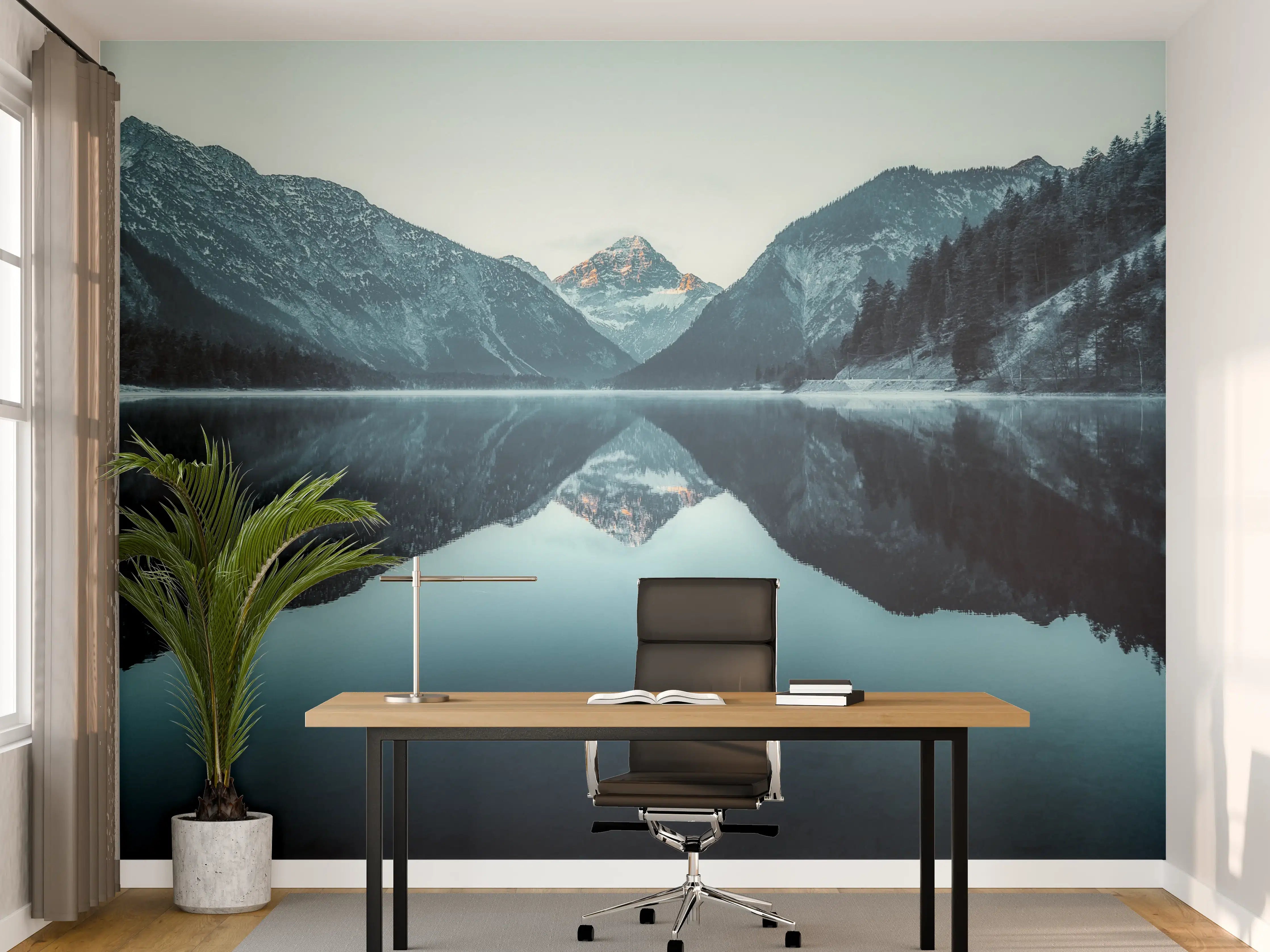 Büro Wandgestaltung - Plansee im Winter - Österreich