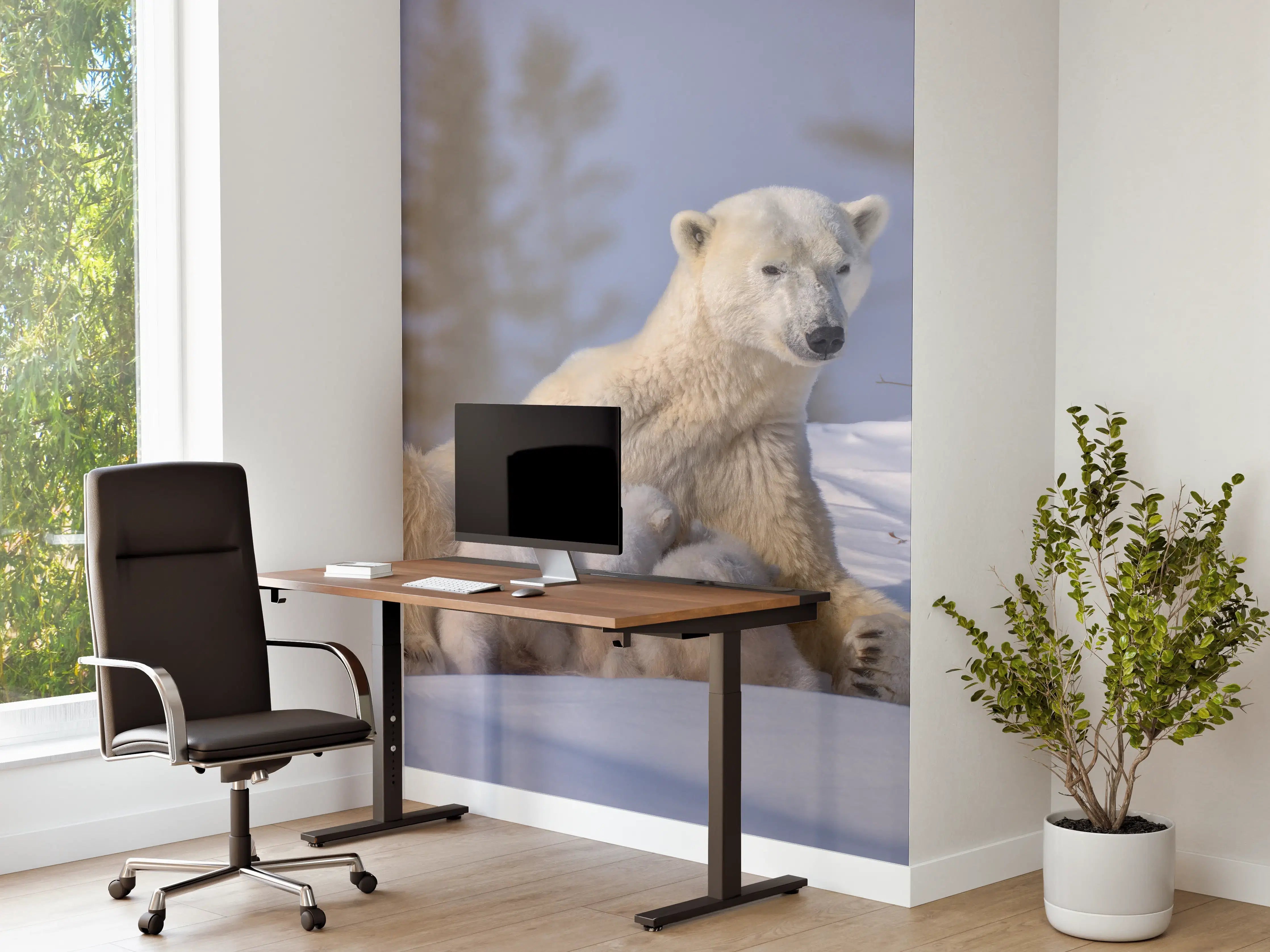 Büro Wandgestaltung - Polarbären Familie im Schnee