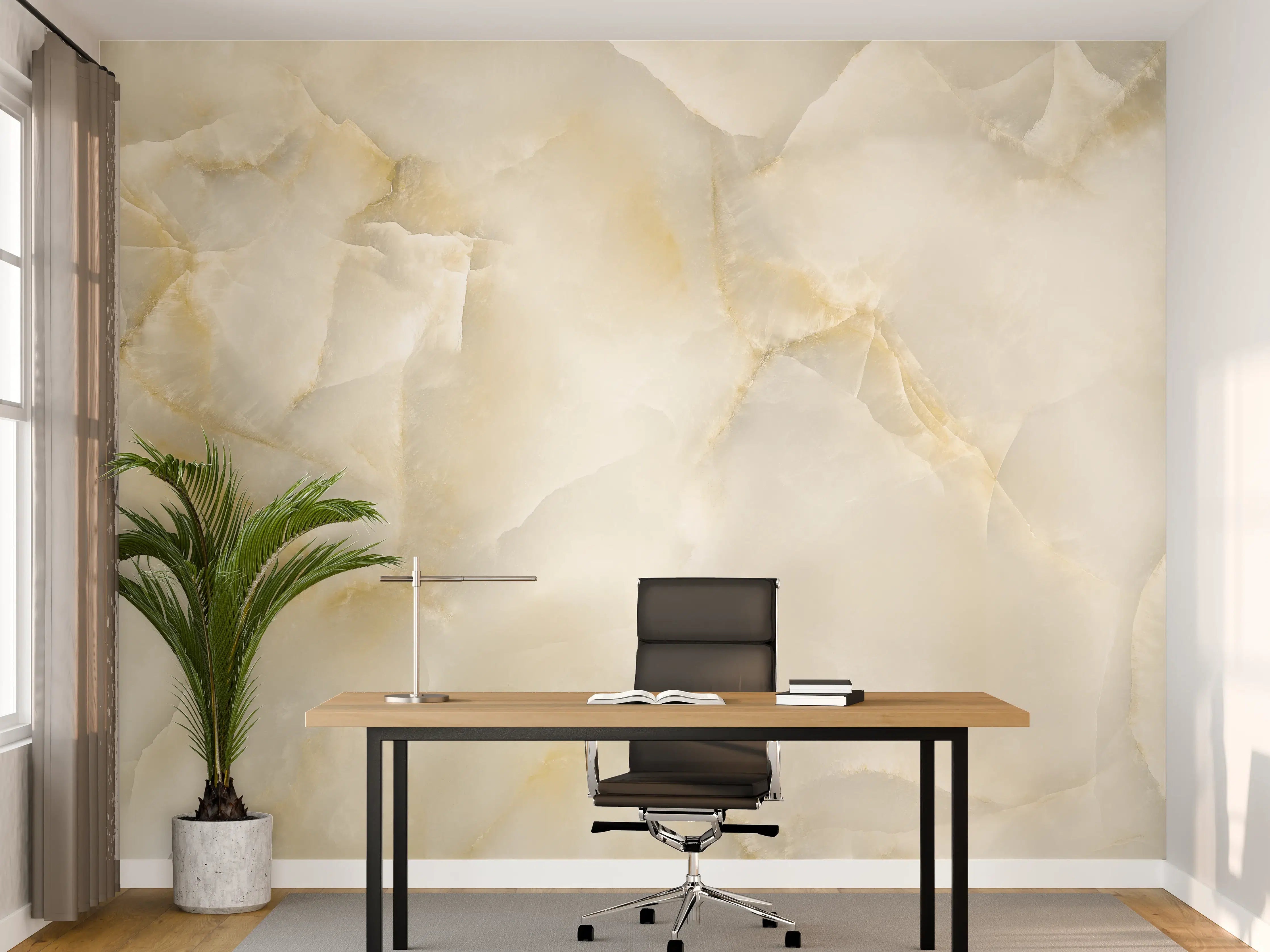 Büro Wandgestaltung - Polierter Terazzo Steinboden