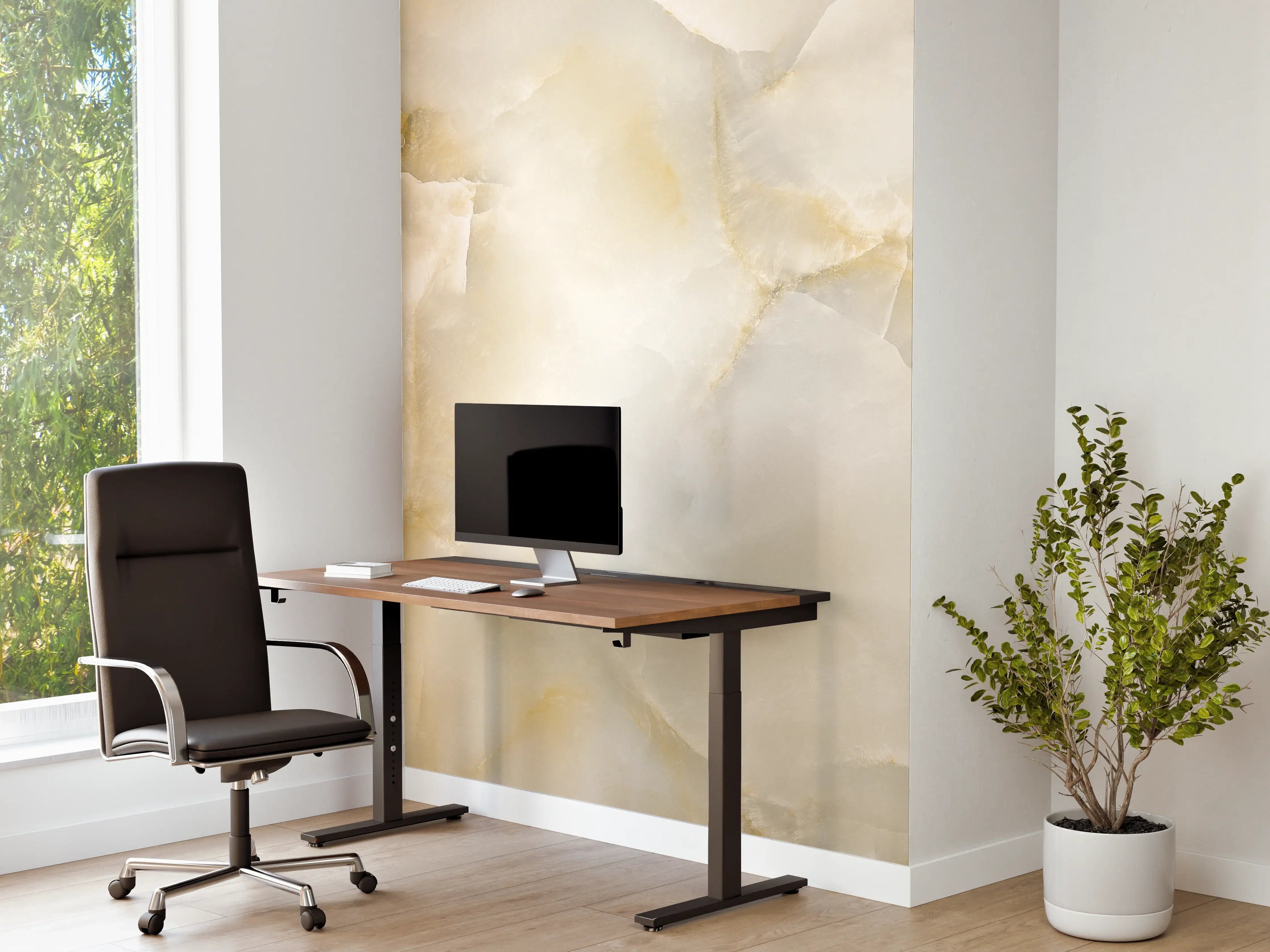 Büro Wandgestaltung - Polierter Terazzo Steinboden