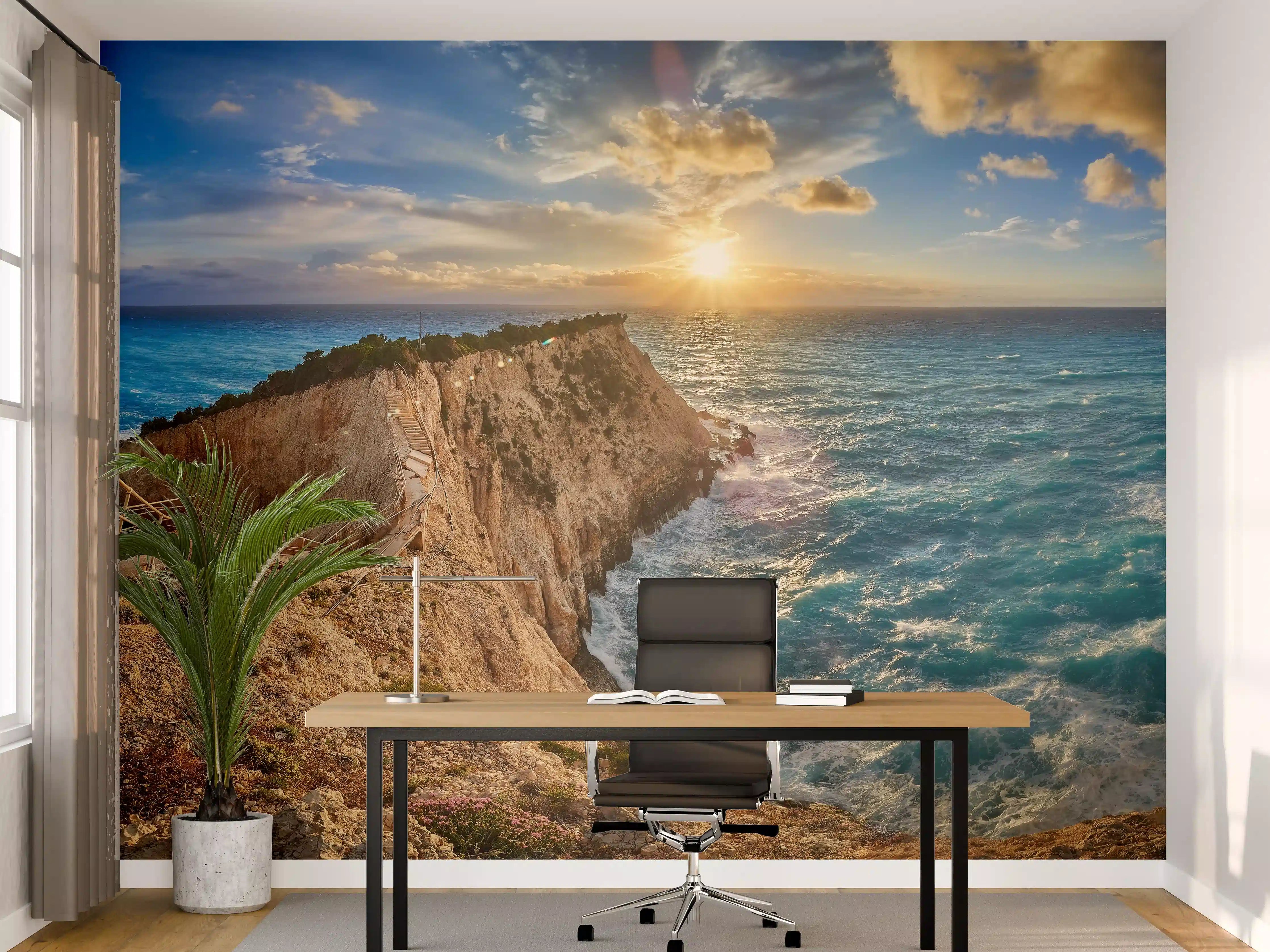 Büro Wandgestaltung - Porto Katsiki bei Sonnenuntergang